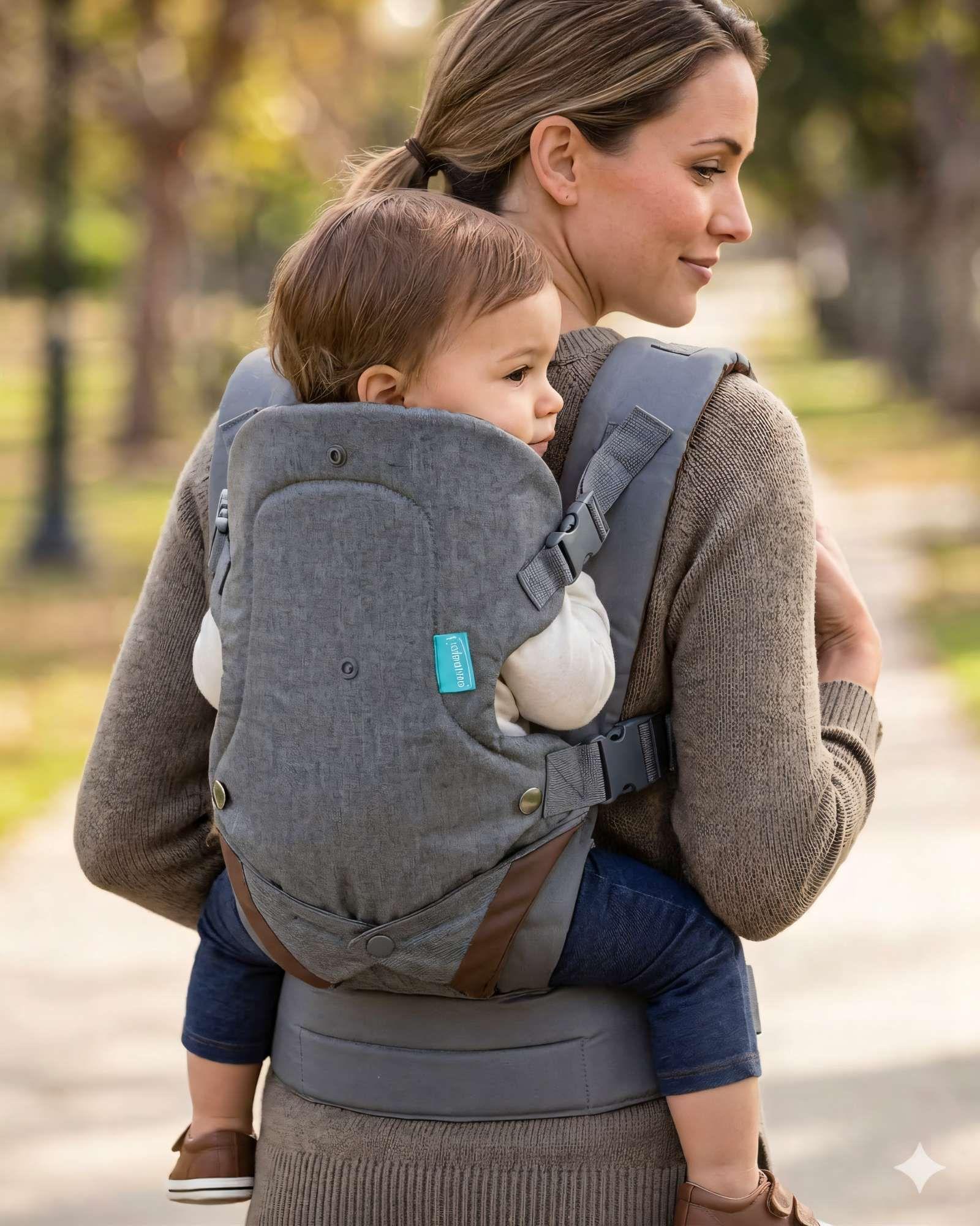 CARGADOR DE BEBÉ ERGONOMICO 4 EN 1 COLOR GRIS -2