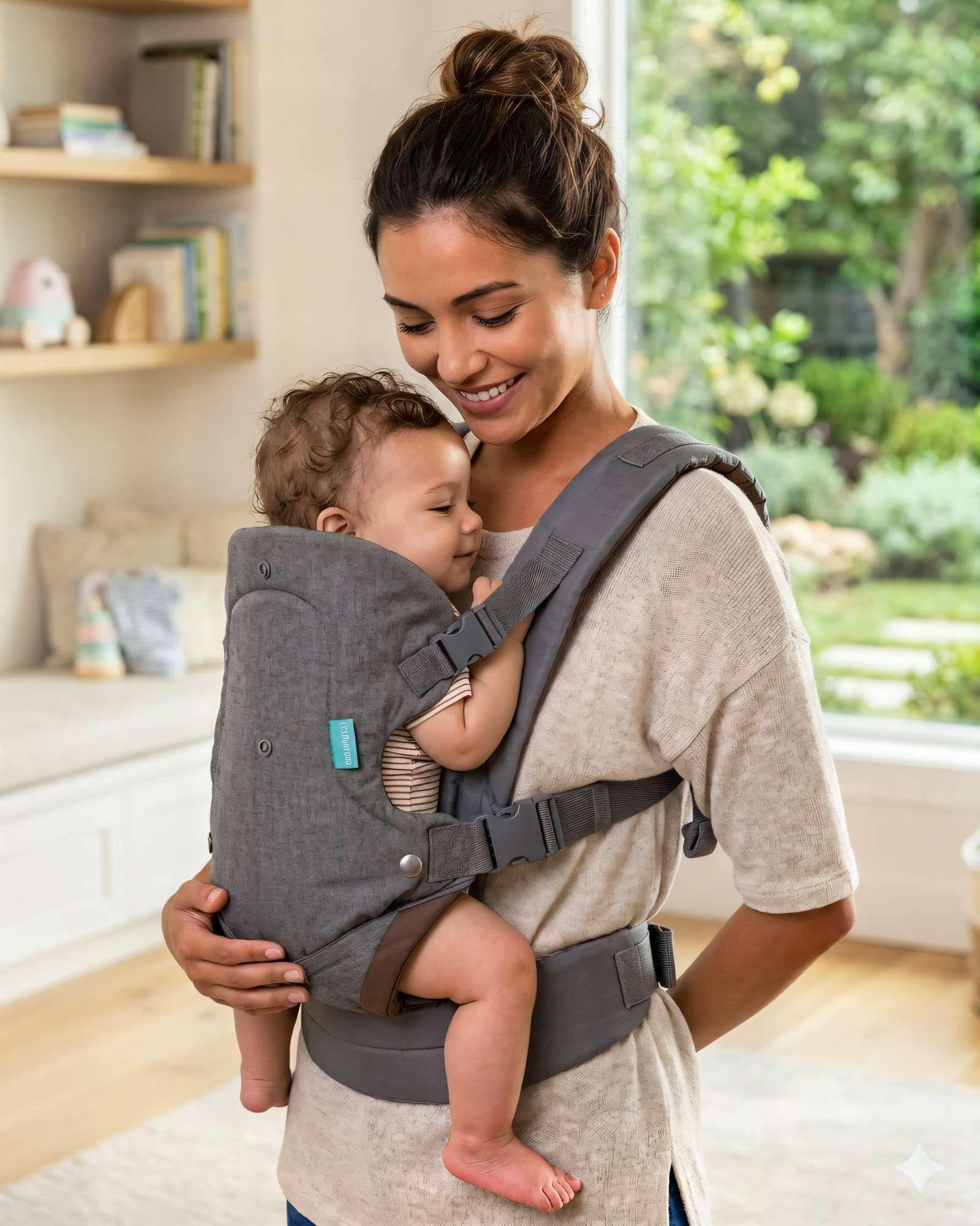 CARGADOR DE BEBÉ ERGONOMICO 4 EN 1 COLOR GRIS -3