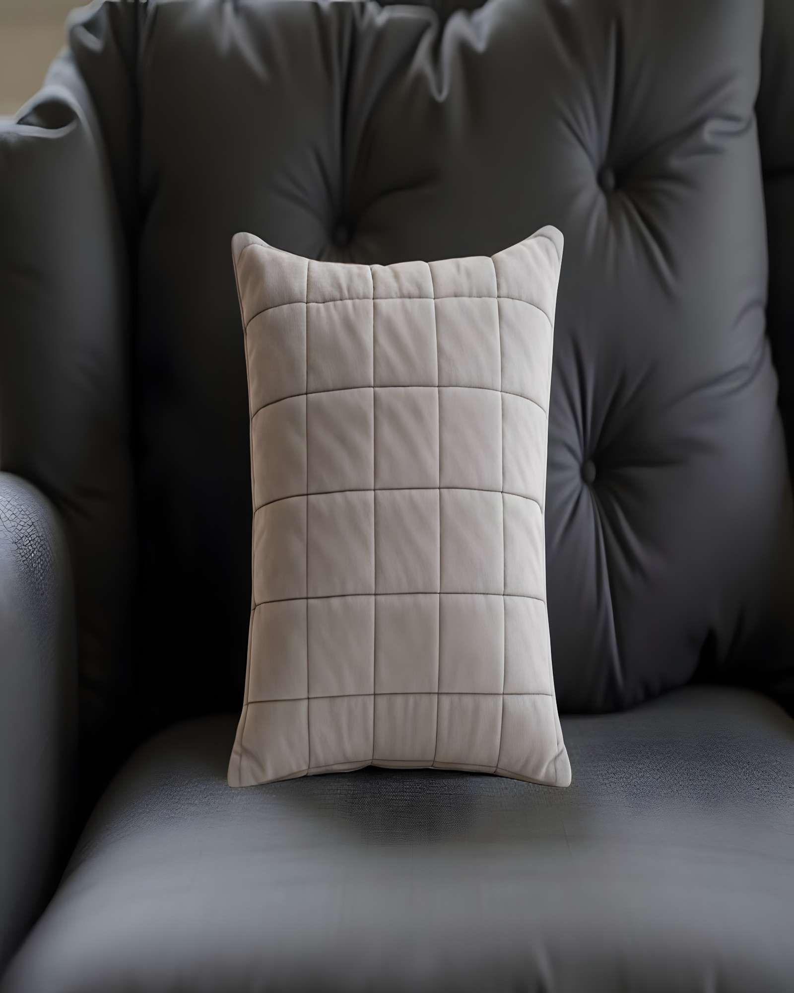 PACK DE 2 FUNDAS DE COJIN TERCIOPELO GRID 45X45 GRIS-2