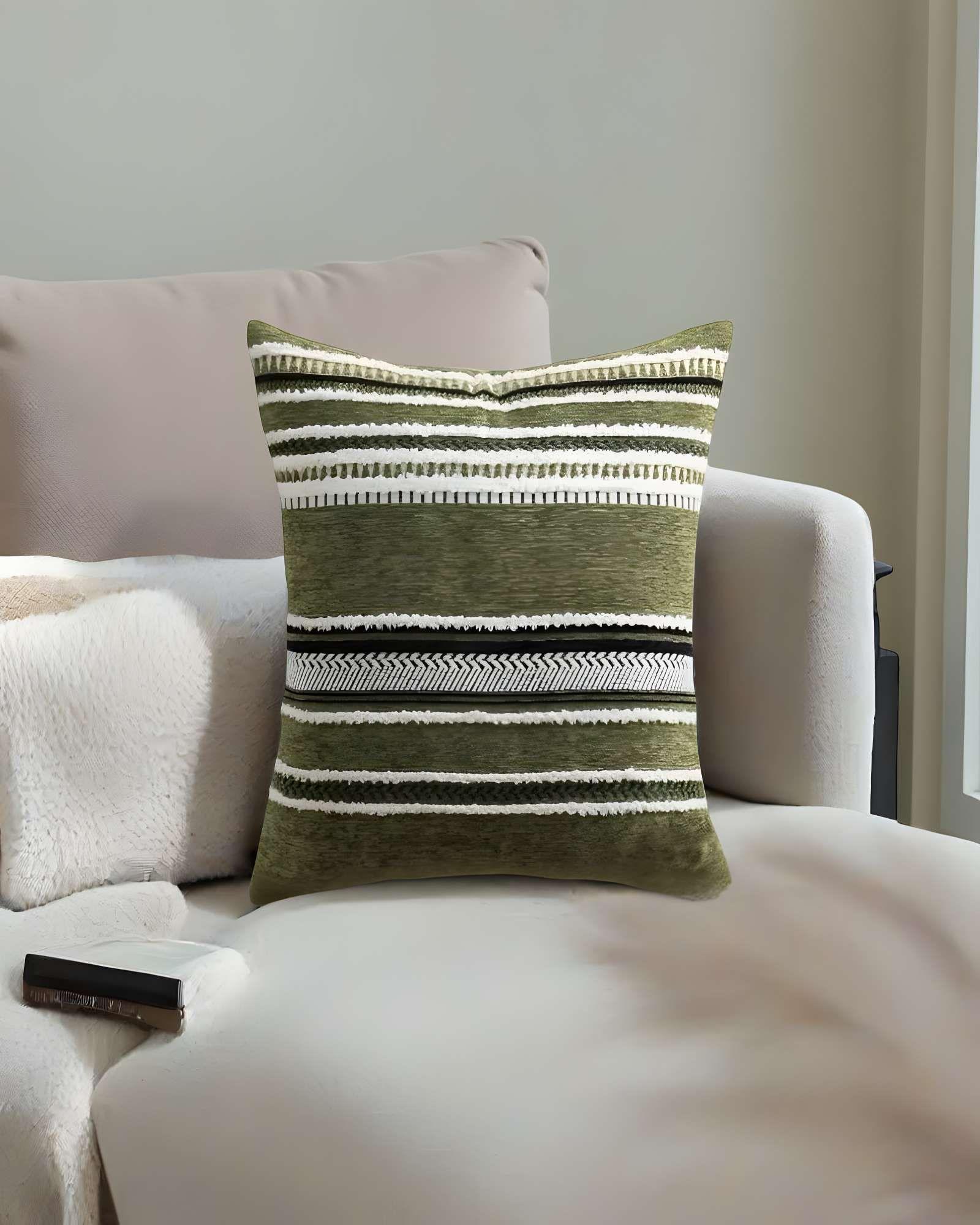 SET DE 2 FUNDAS DE COJIN CON RELIEVE 45X45CM VERDE-3