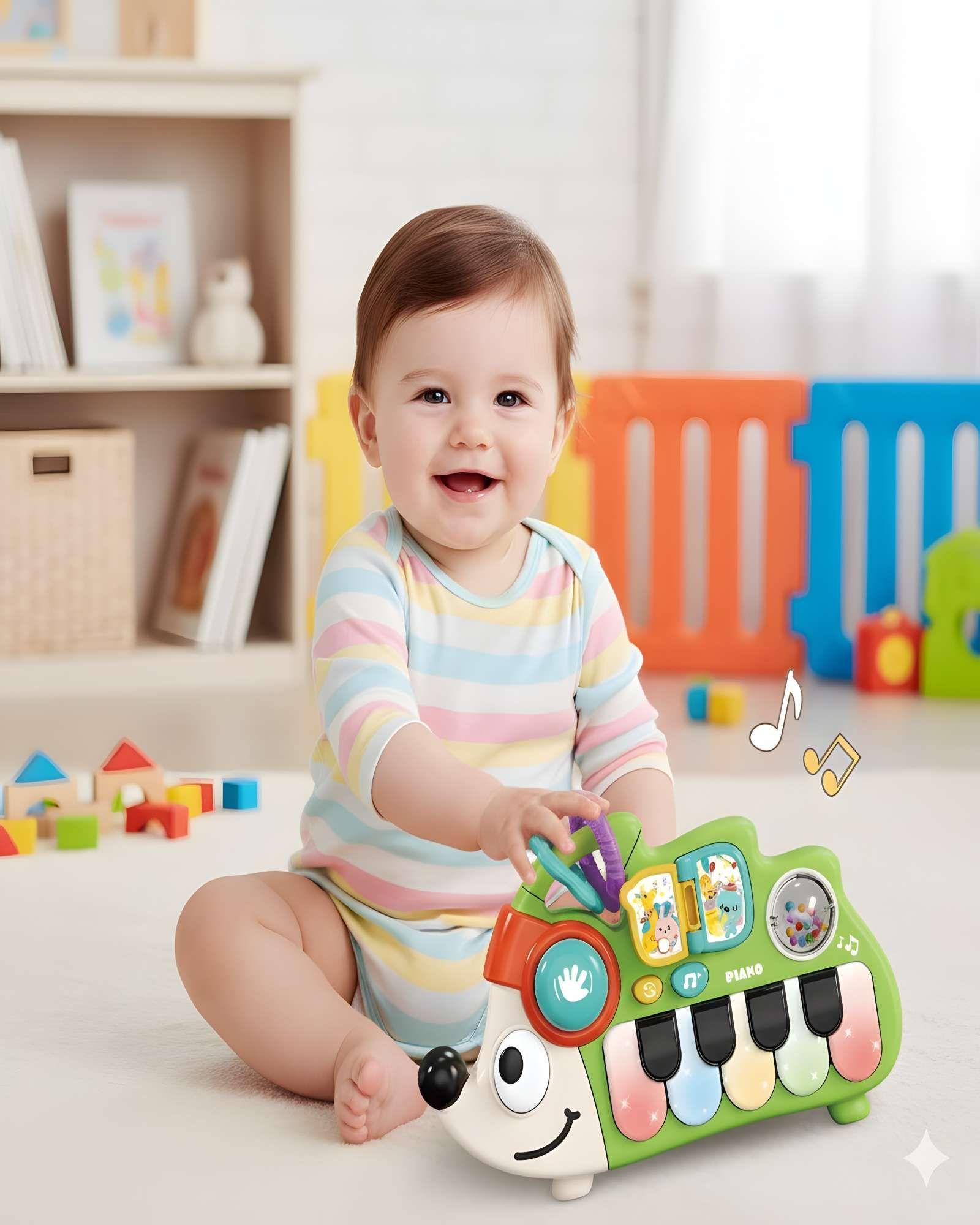 Juguete Piano de Erizo Interactivo Verde-3