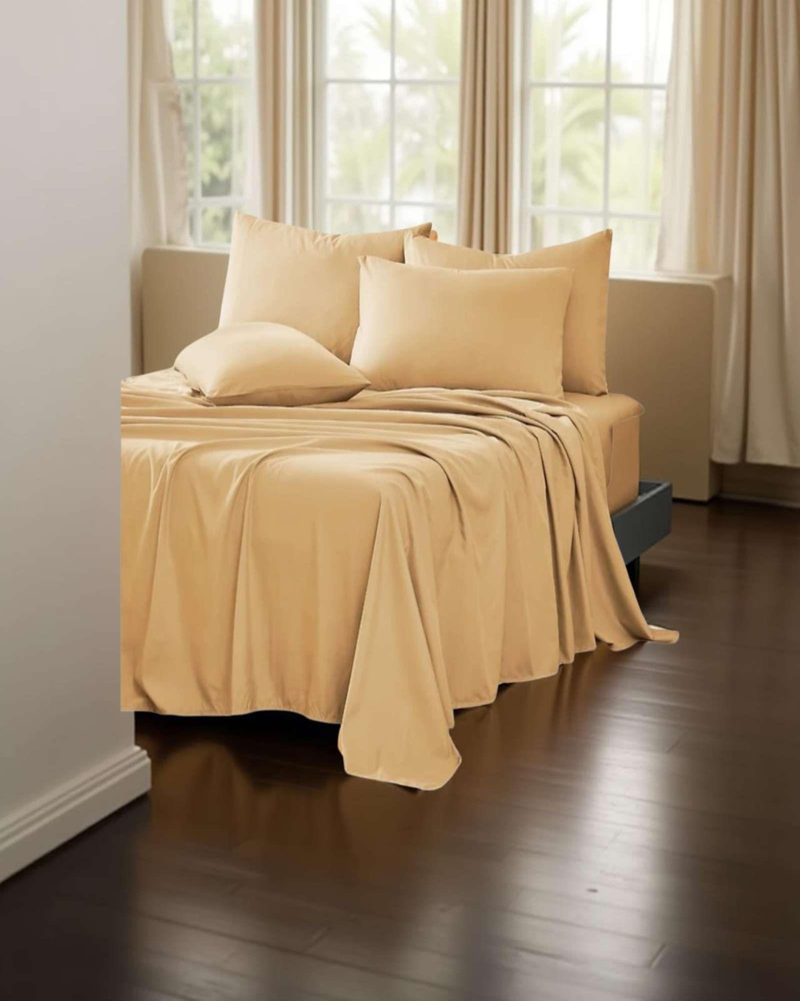 SABANAS 200 HILOS PLAZA Y MEDIA BEIGE-2