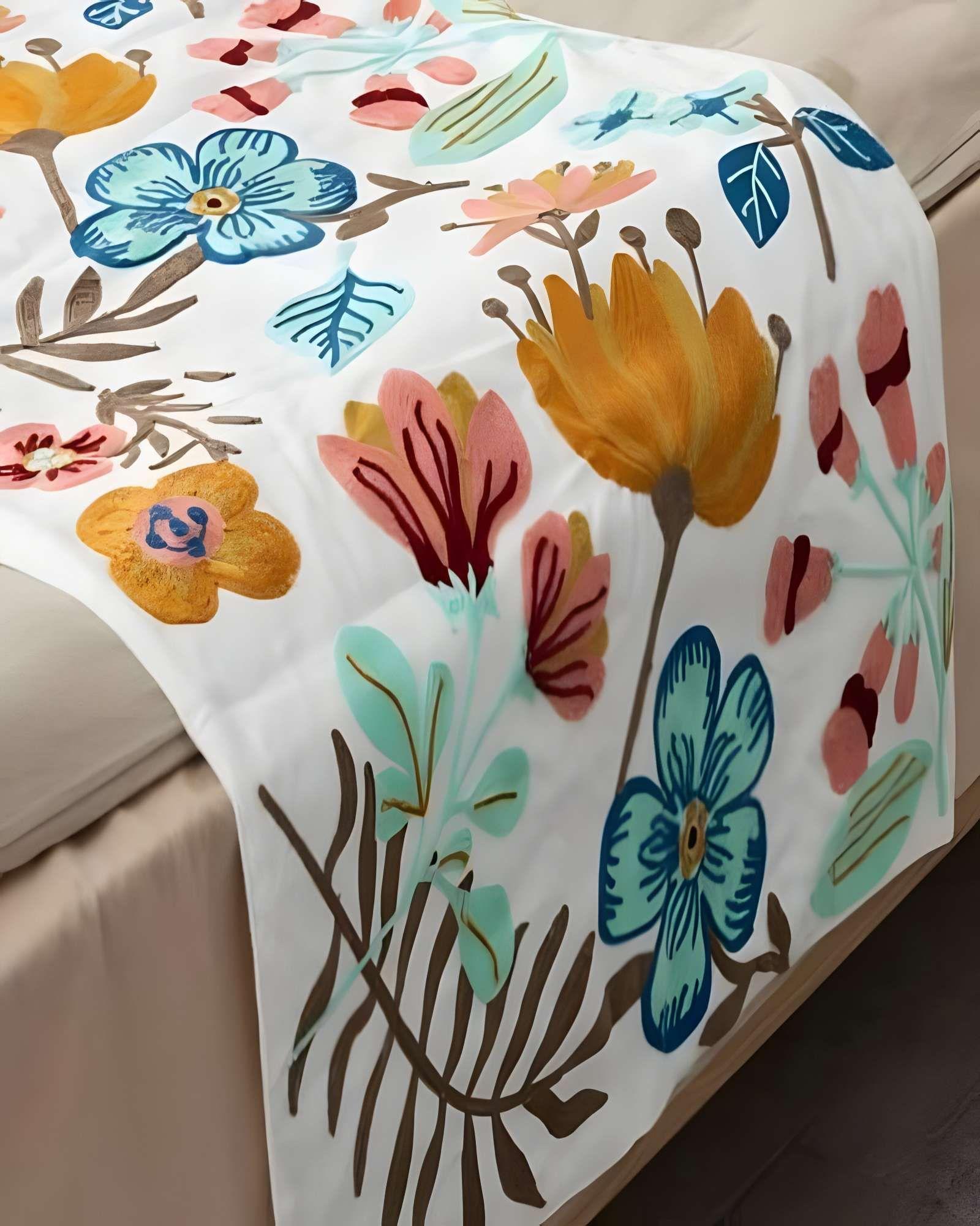 SET DE PIECERA BORDADA CON DOS FUNDAS BLANCO 05-4