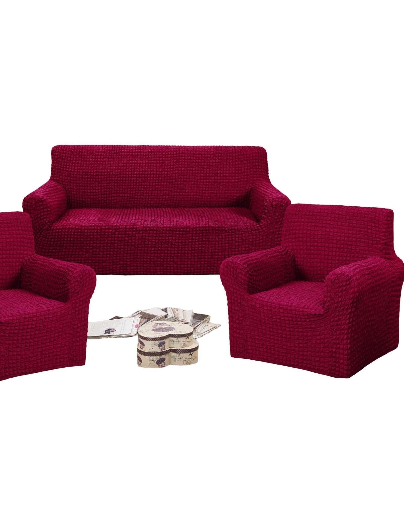 PACK DE FUNDAS DE SOFA 3+1+1 - DISEÑO CUADRILLE BURDEO-1
