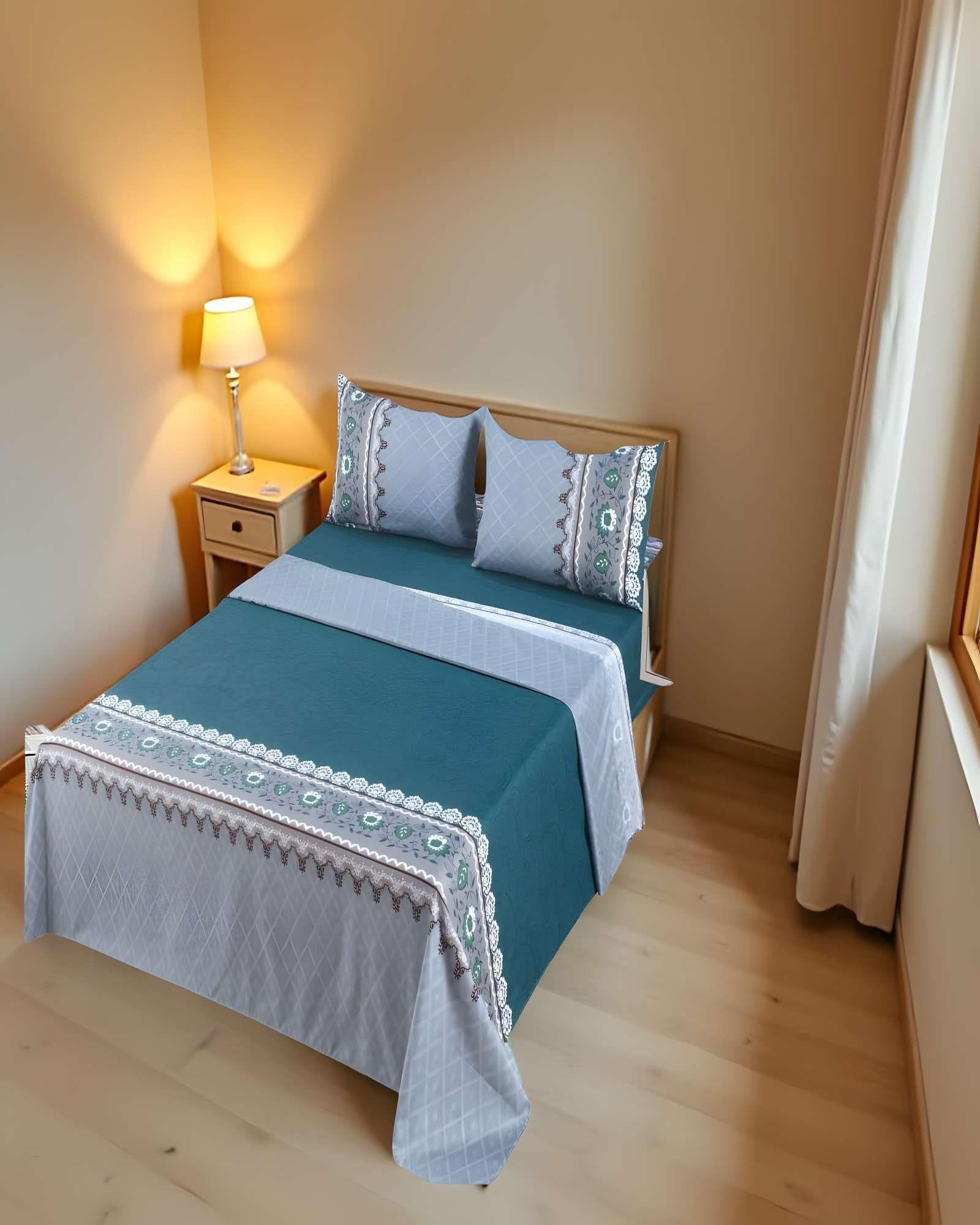 SET DE SABANAS 100% EXTRASUAVE 1 PLAZA TURQUESA-2