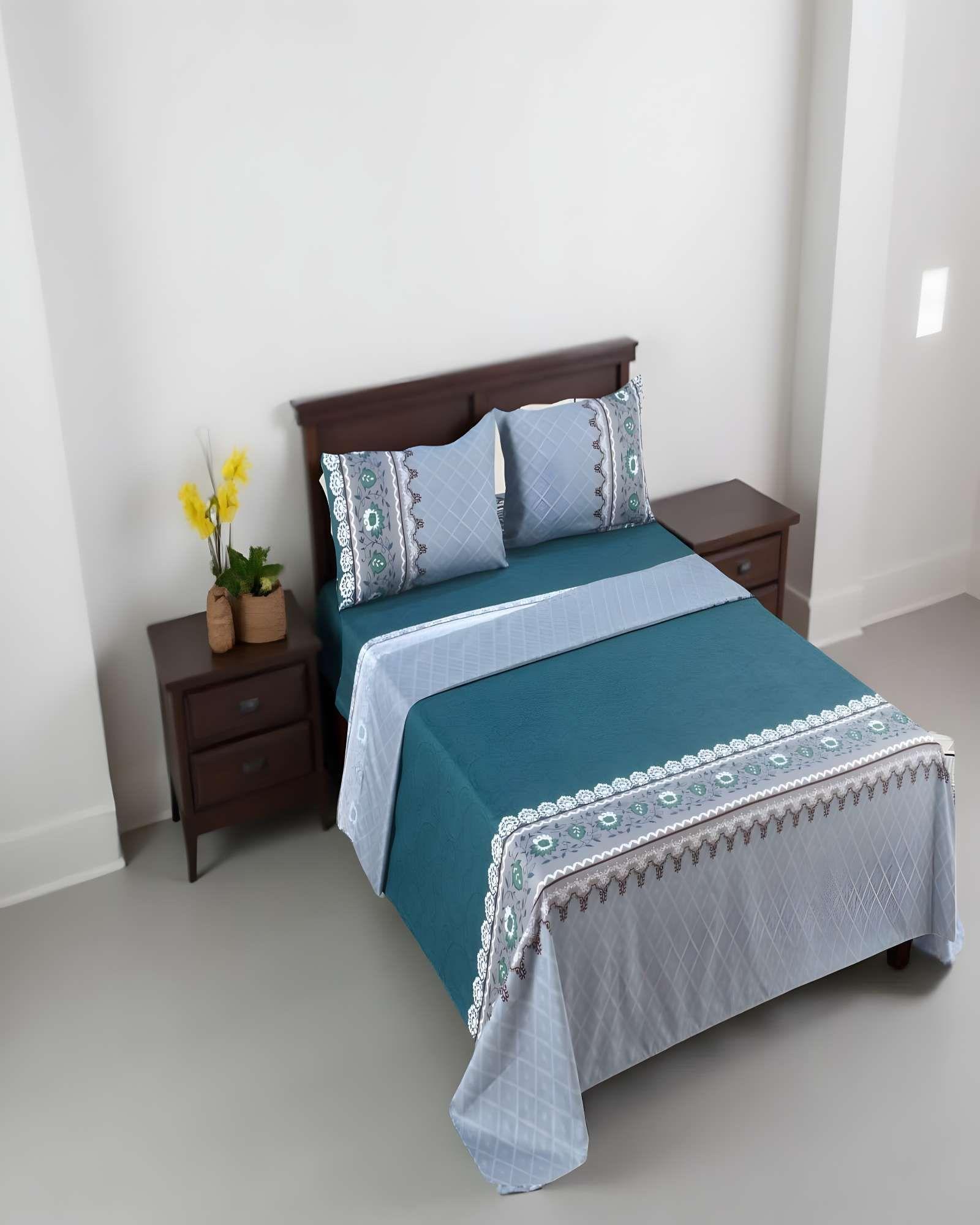 SET DE SABANAS 100% EXTRASUAVE 1 PLAZA TURQUESA-3