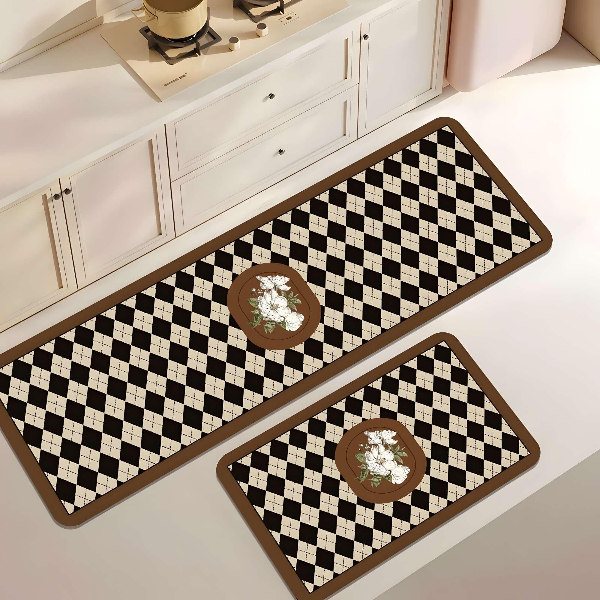 DUO DE  ALFOMBRAS DE GOMA MINIMALISTAS PARA COCINA B4-2