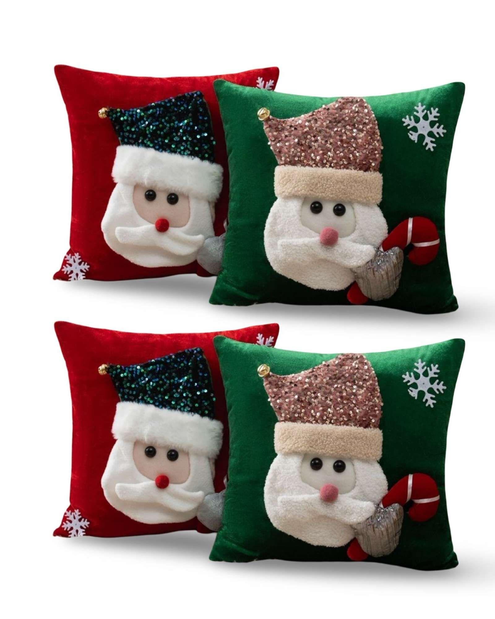 PACK DE 4 FUNDAS DE COJIN PARA NAVIDAD 3D   B4-0