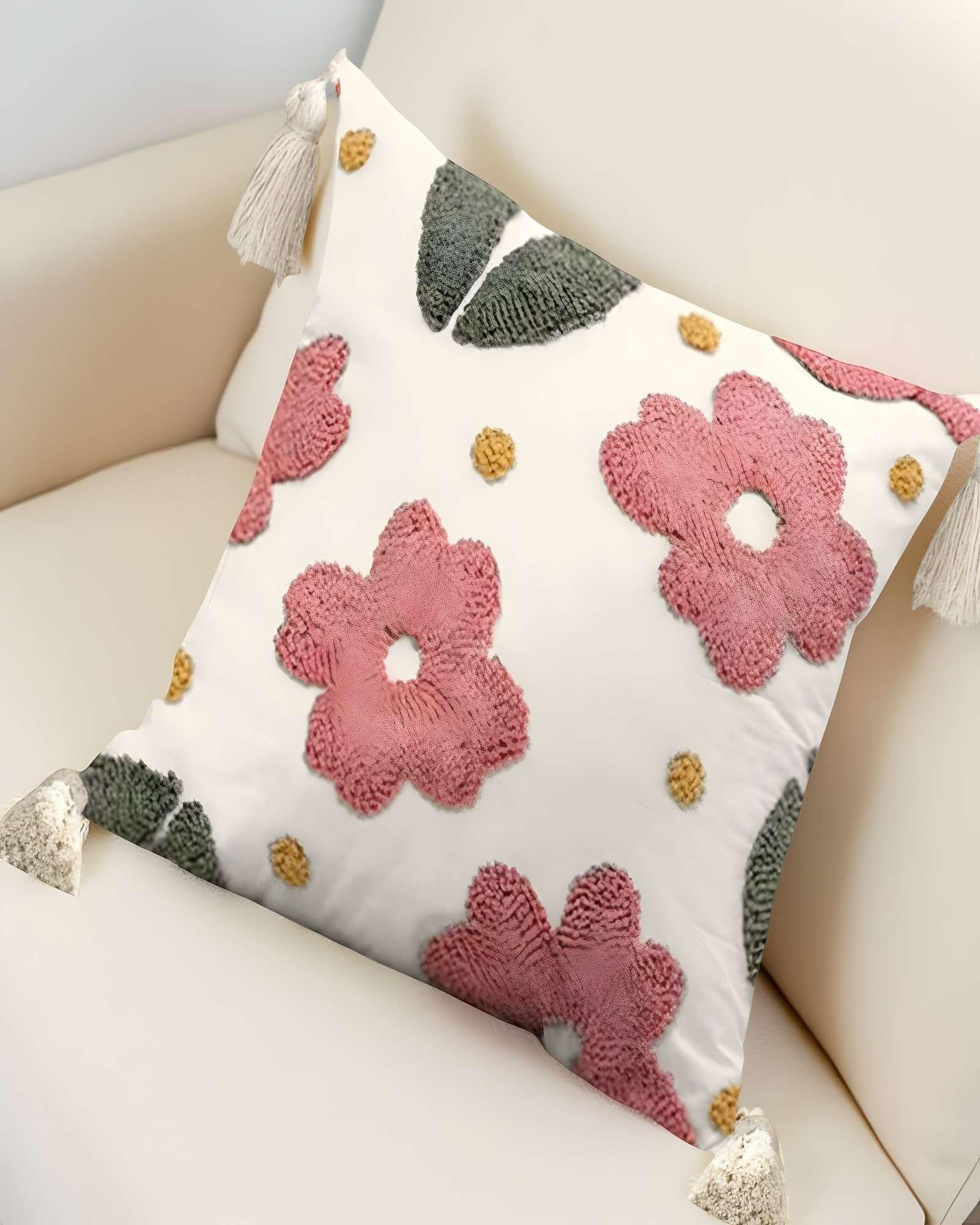 SET DE 2 FUNDAS DE COJIN TUFTING 45X45 CM BLANCO 06-3