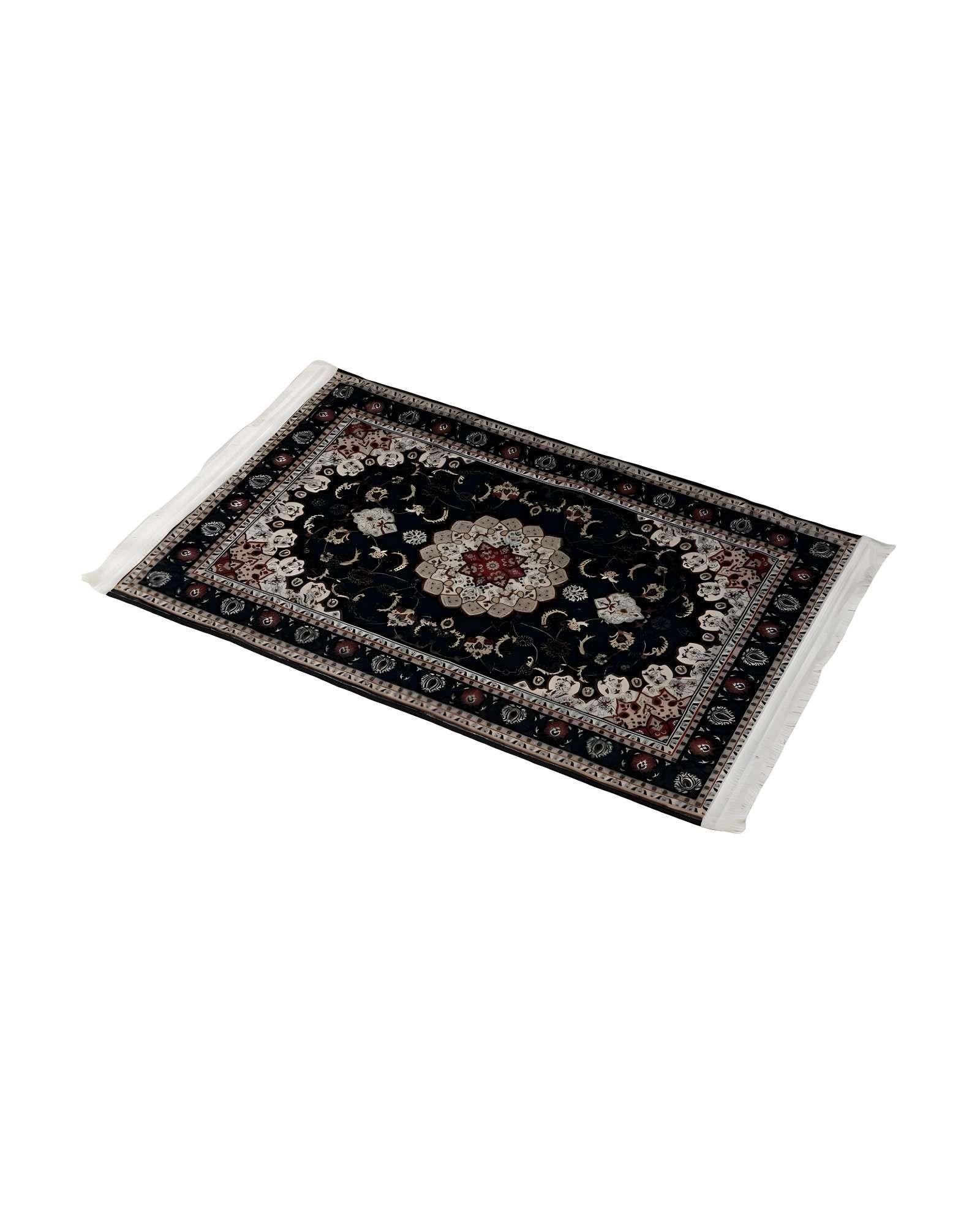 ALFOMBRA DECORATIVA CON FLEQUILLOS 80X120 NEGRO P4-0