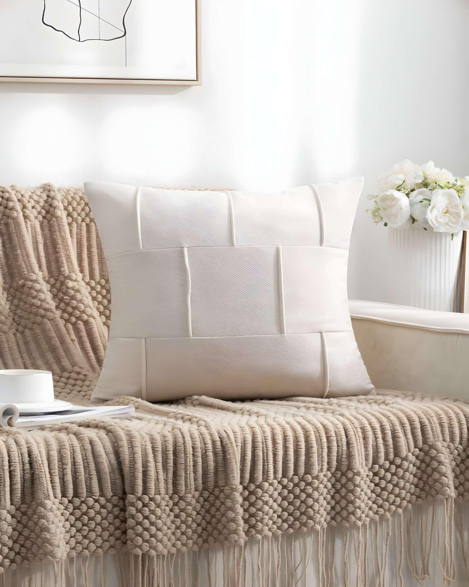 PACK DE 2 FUNDAS DE COJIN PLISADA 45X45 BLANCO-3