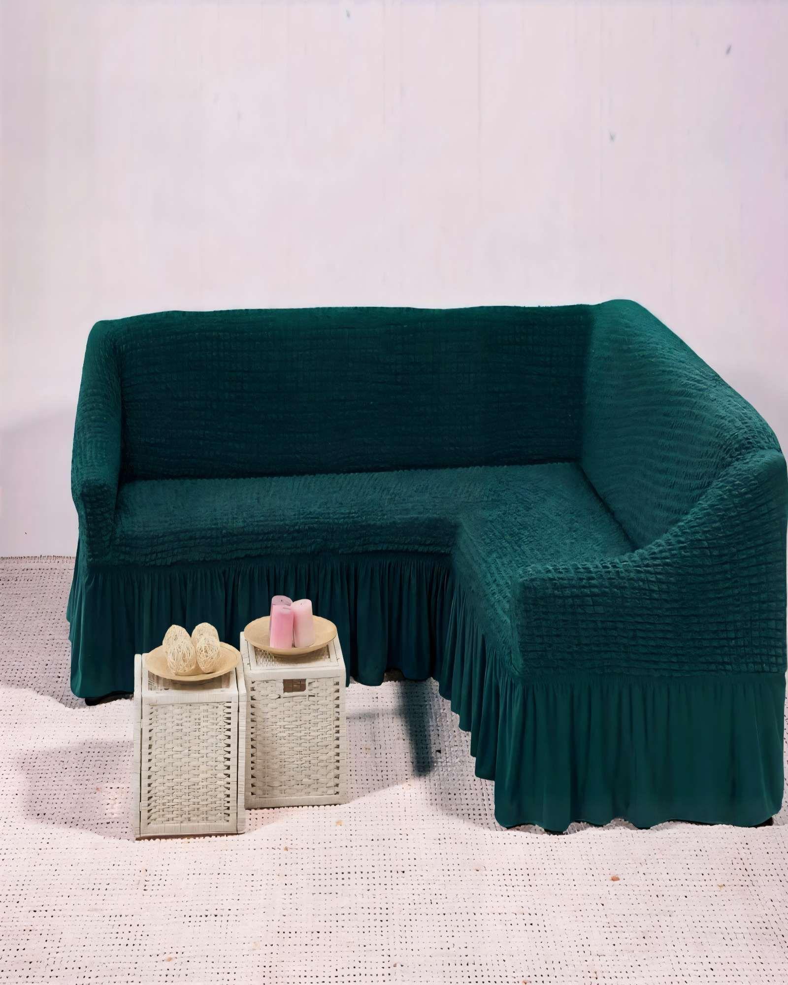 FUNDA CUBRE SOFÁ TURCO EN FORMA DE L COLOR VERDE-3