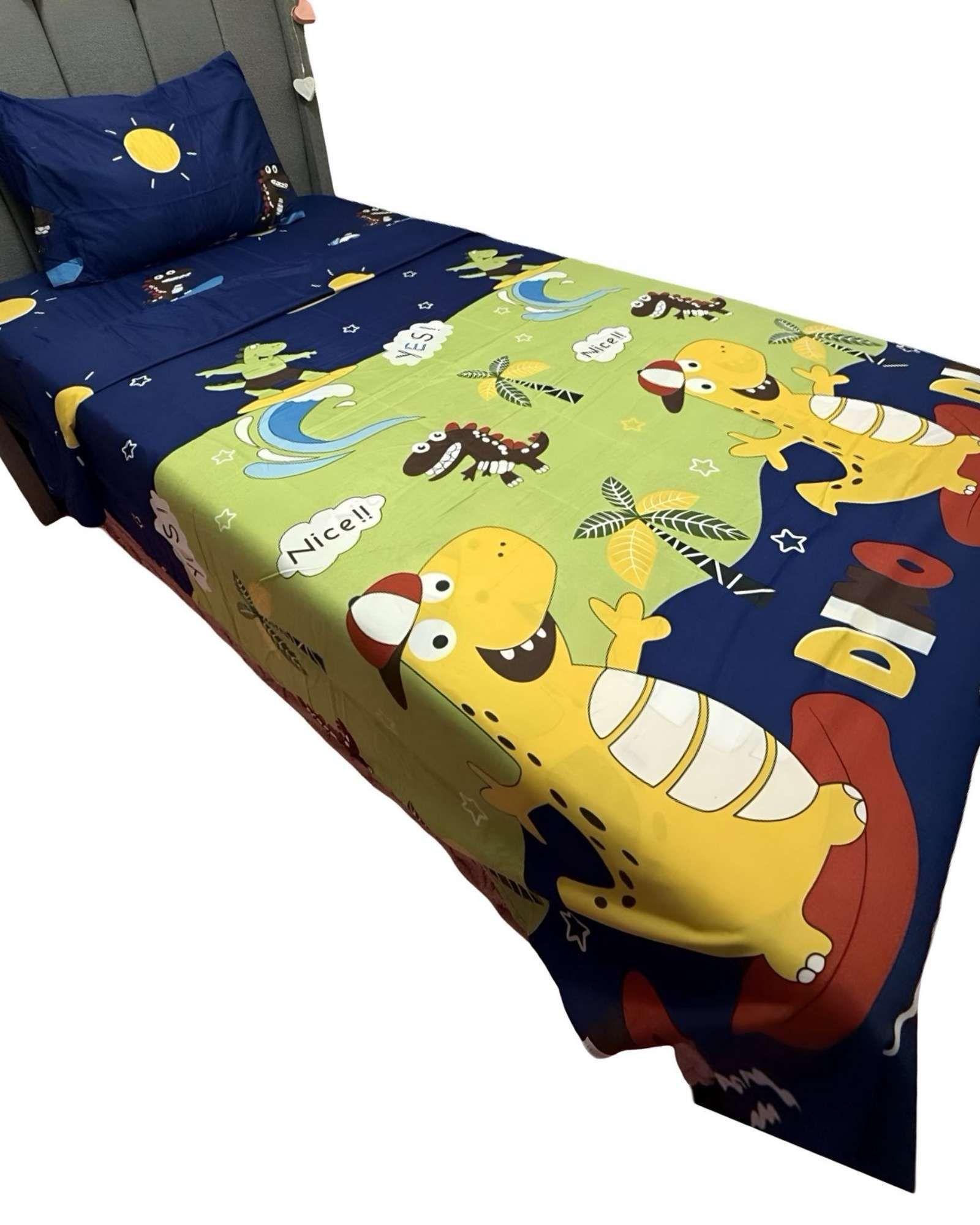 Set de Sábanas niña niño infantil 1 plaza Dino-1