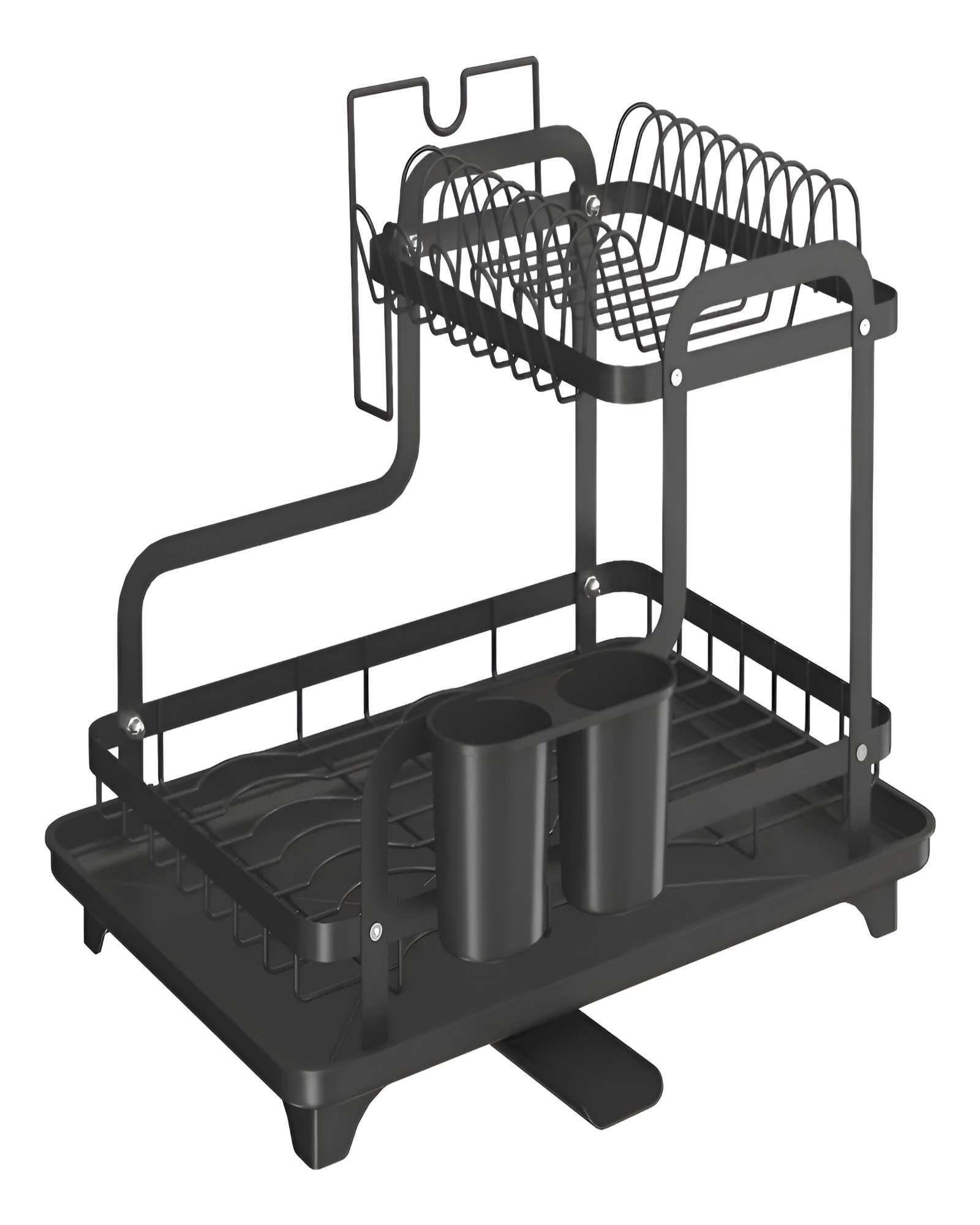 Organización Superior: Escurridor de Vajilla de Acero Inoxidable de Doble Nivel-1