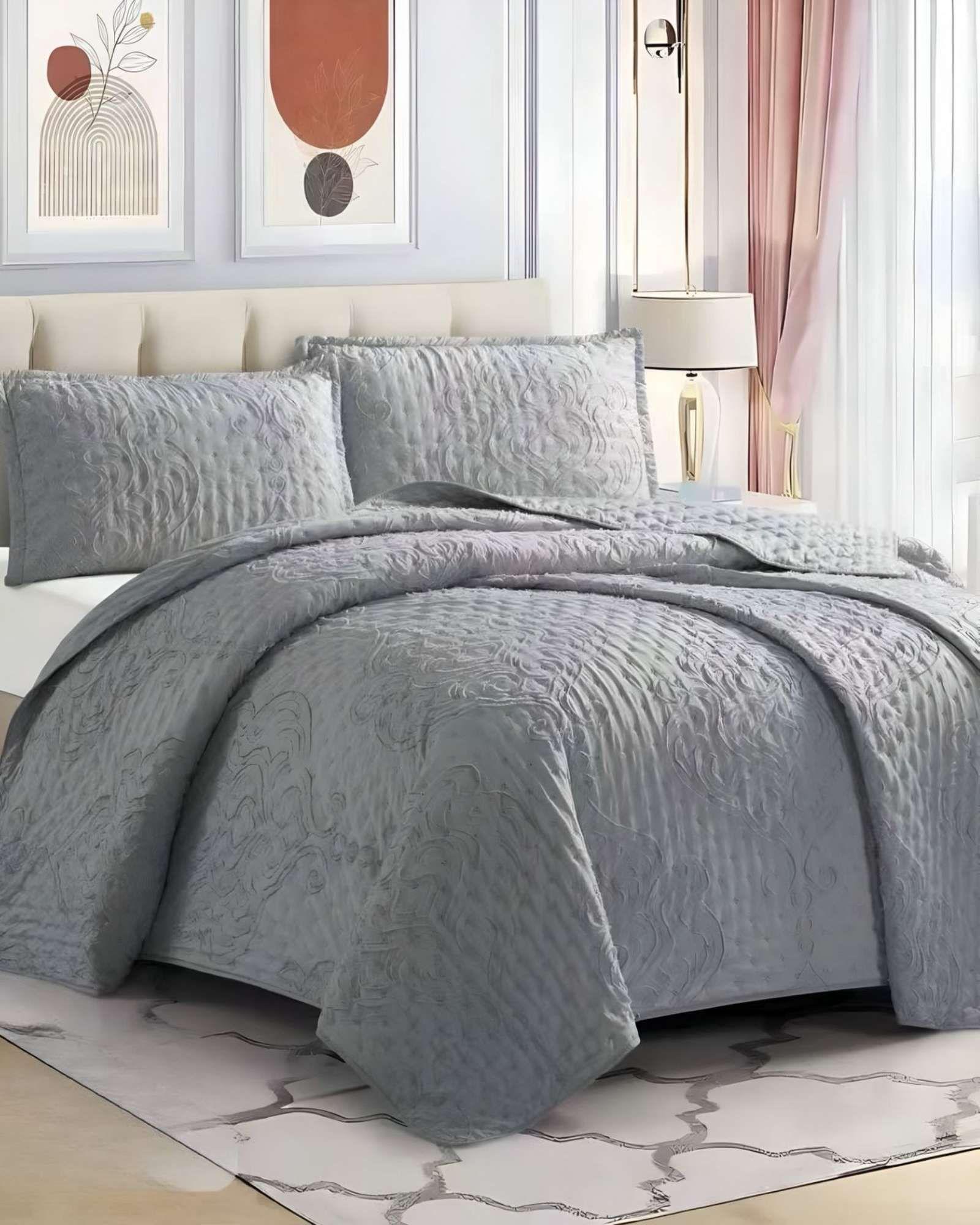 quilt cubrecama TUFTING DE LUJO SUAVE 2 PLAZAS 08-2