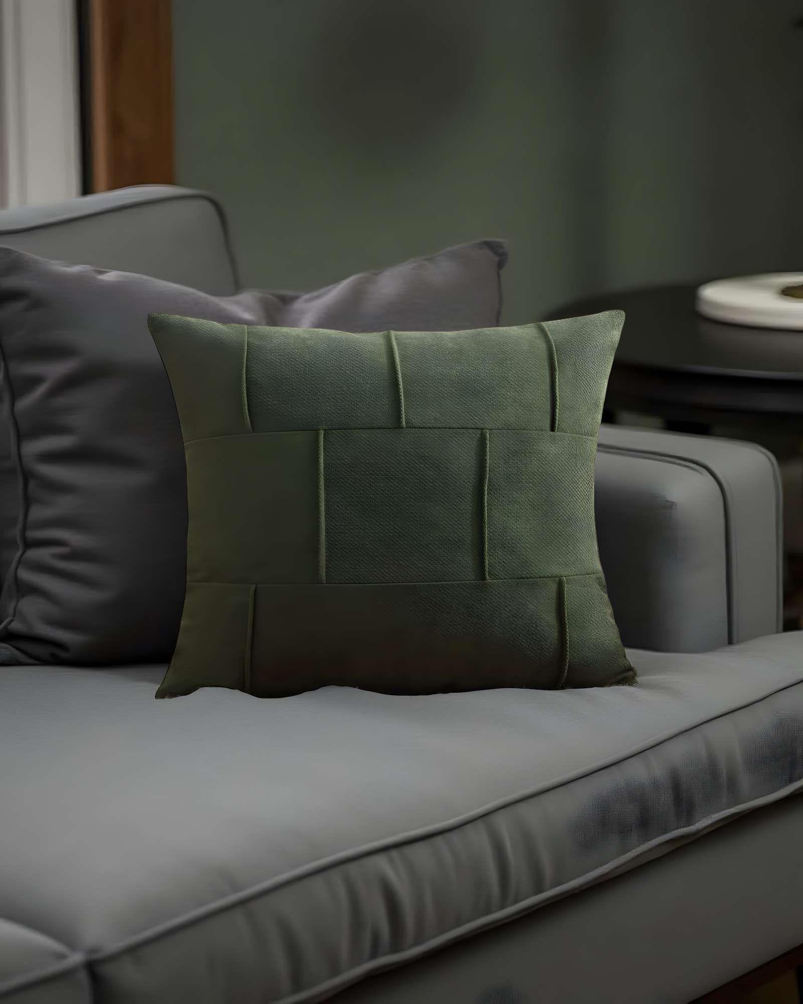 PACK DE 4 FUNDAS DE COJIN PLISADA 45X45 VERDE-3