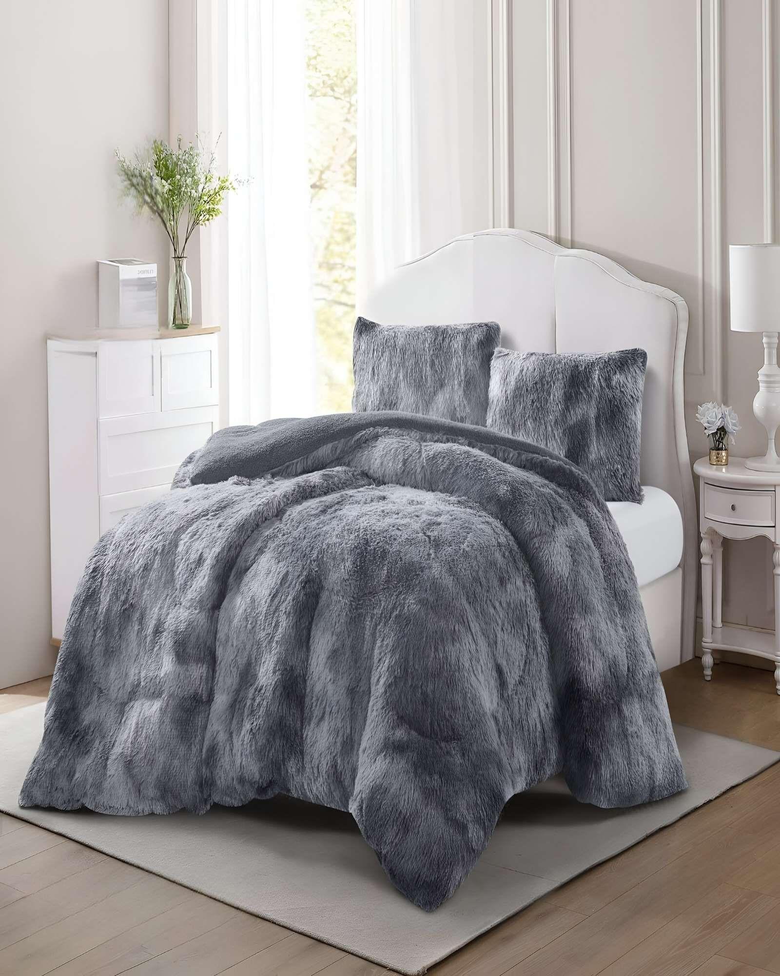 COBERTORES CON CHIPORRO DE PELUDOS KING 250X270CM GRIS C-2