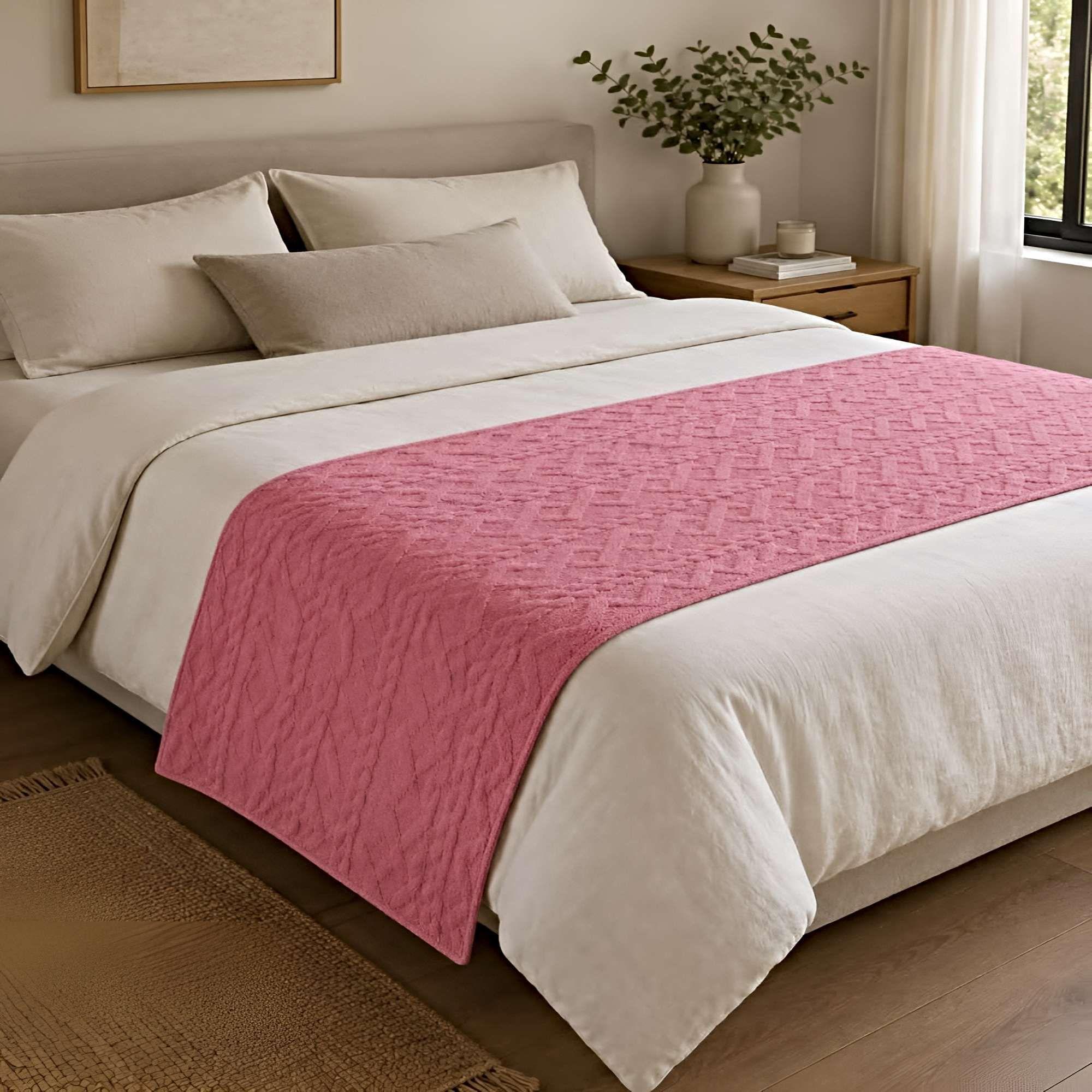 PIECERA TEXTURIZADA ESTILO NÓRDICO 70X220 CM ROSADO-0