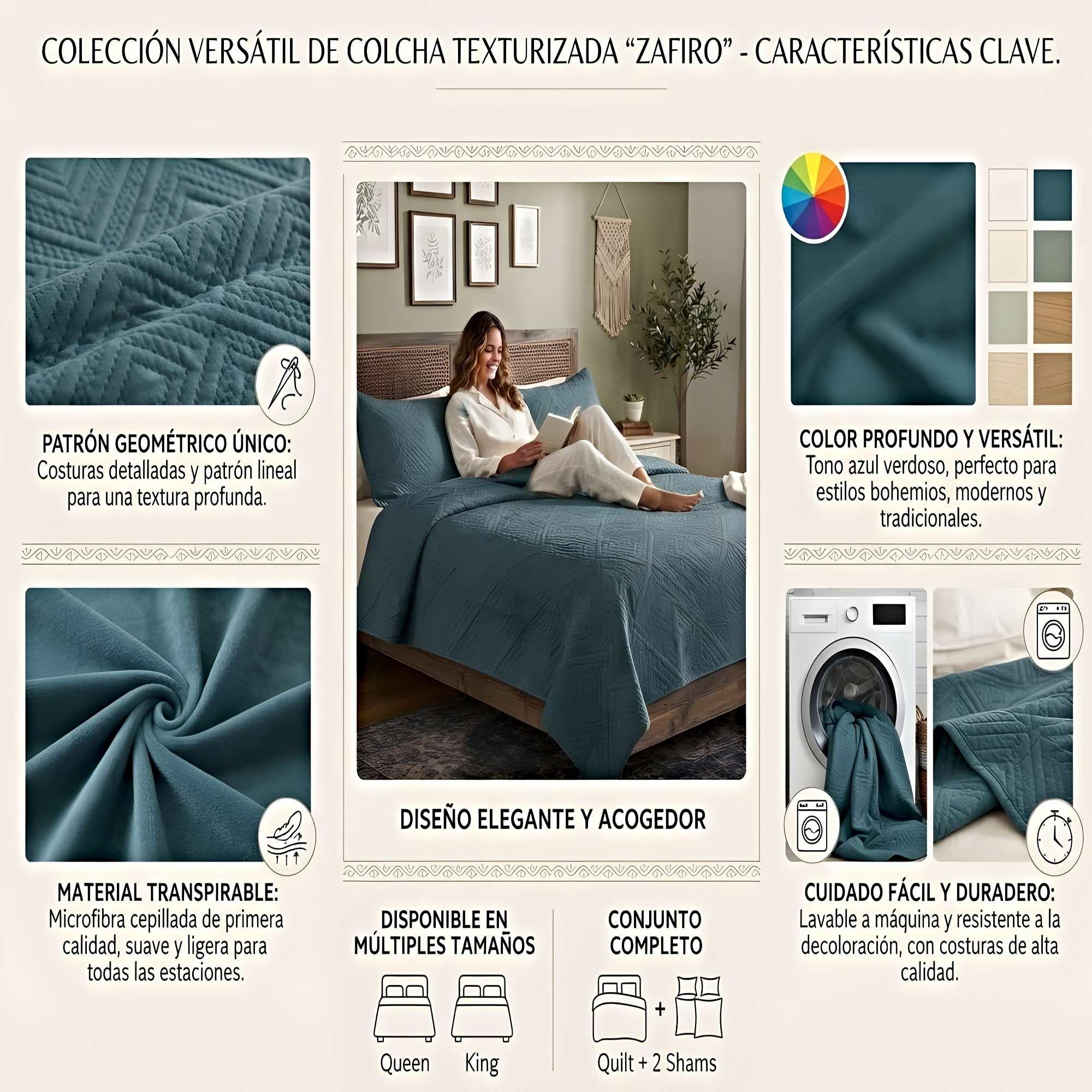 QUILT CUBRECAMA DE VERANO CON COLORES LISOS PLAZA Y MEDIA GRIS OSCURO-3