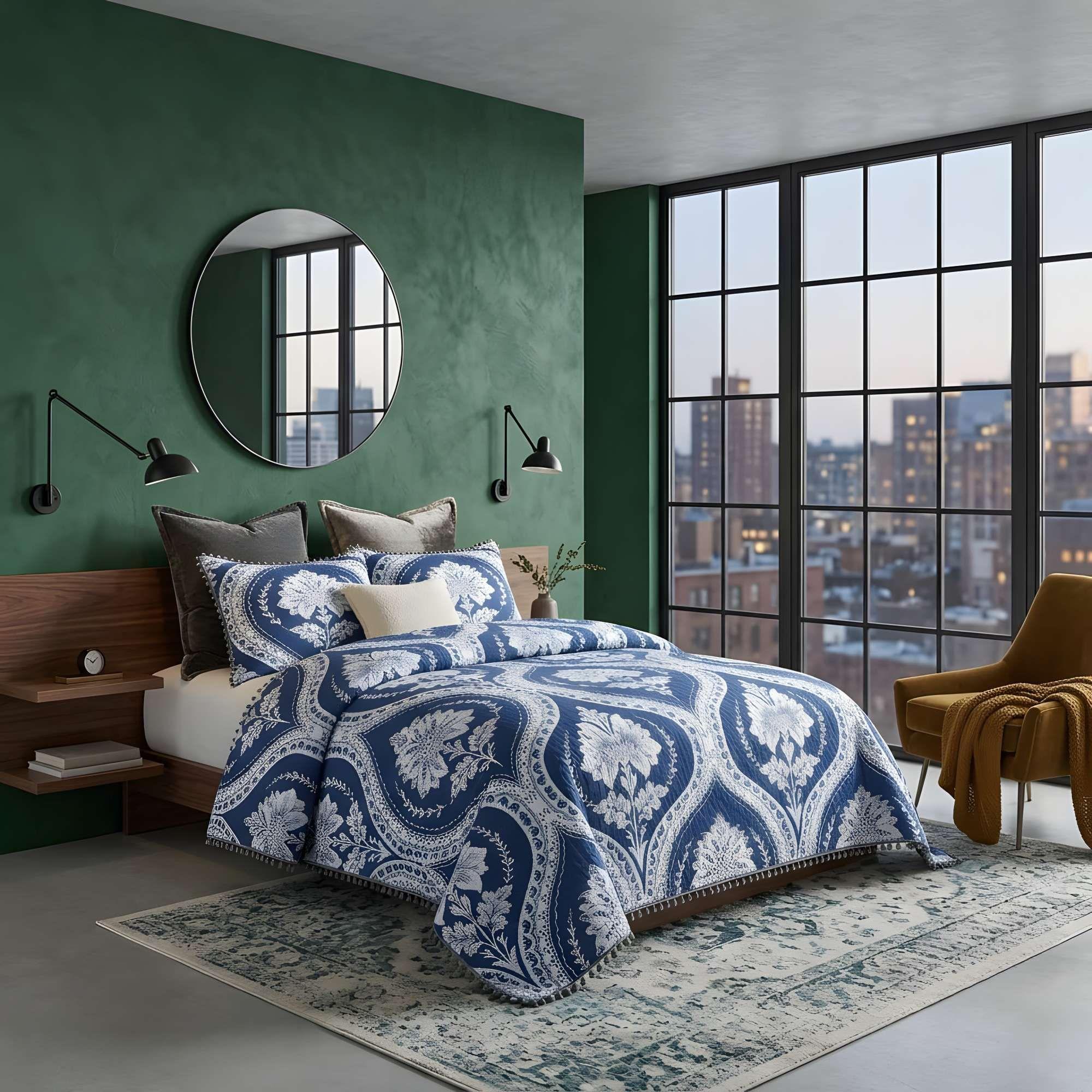 CUBRECAMA DE VERANO CON POMPONES Y DISEÑO KING 250cmx270cm A2-2