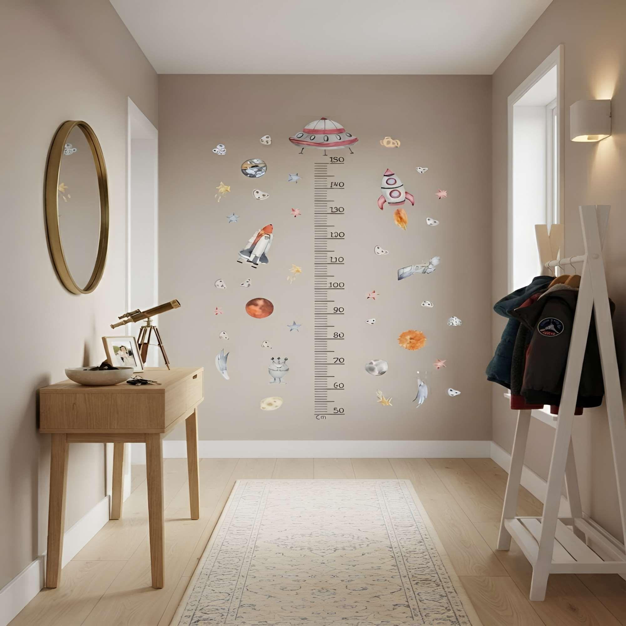 VINILO DECORATIVO CON MEDIDOR DE ESTATURA CON DISEÑO DE GALAXIA-0