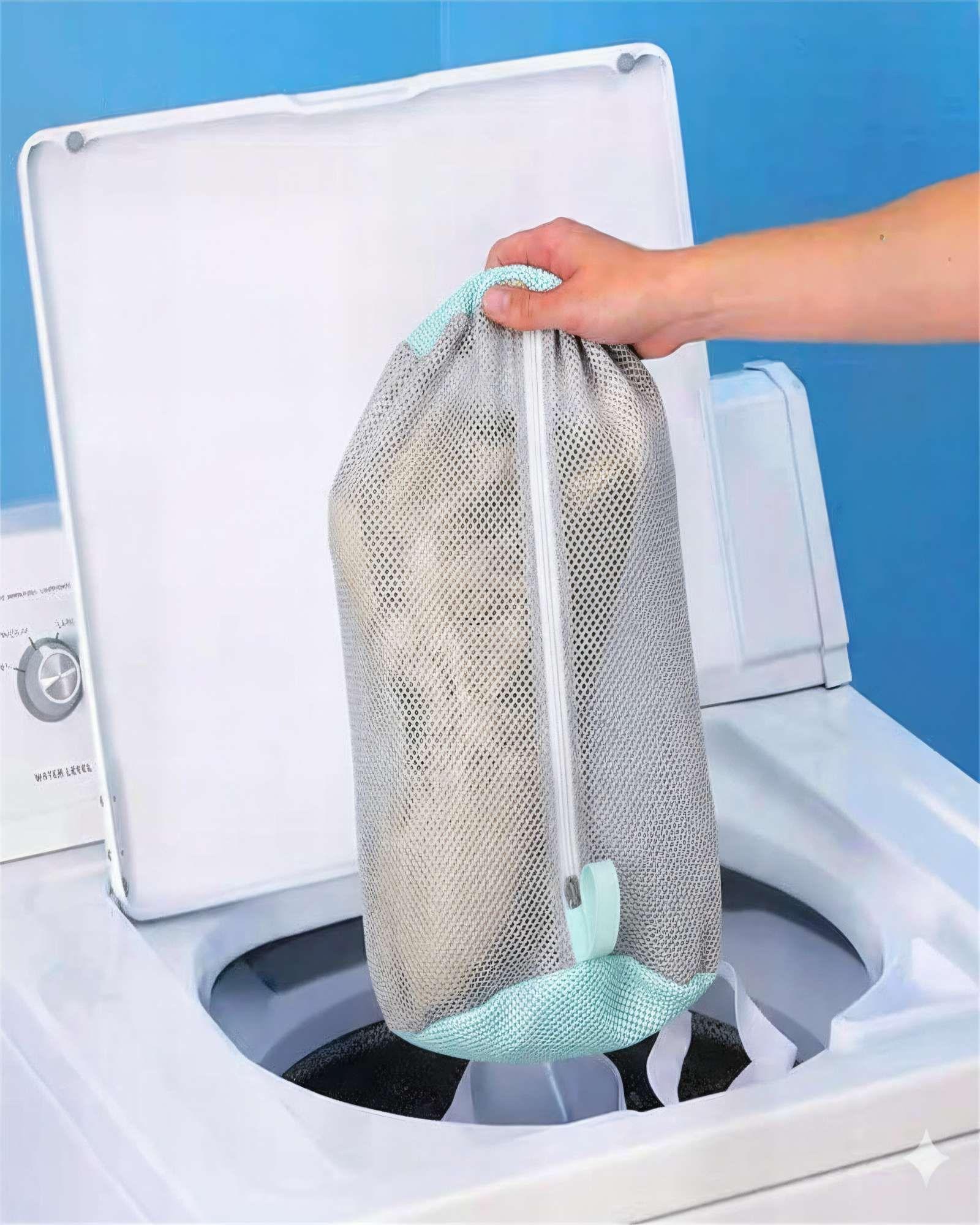 SET DE 2 BOLSAS CON CREMALLERA YKK PARA LAVAR ZAPATOS  COLOR GRIS -2