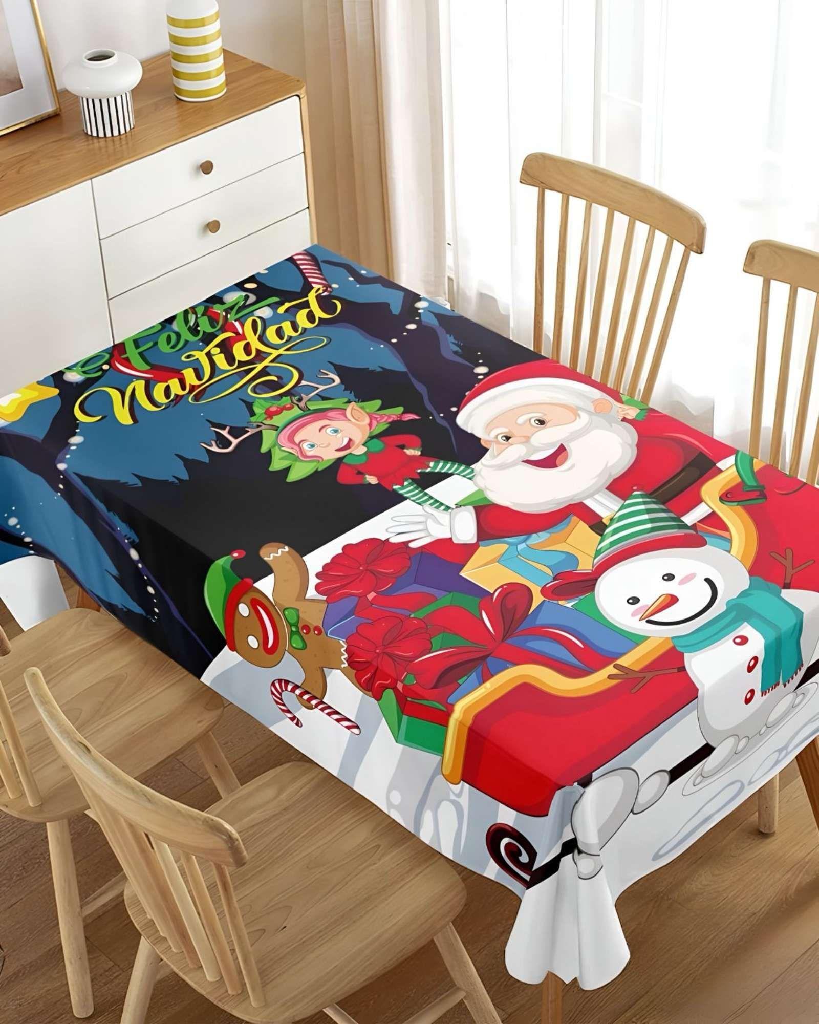 MANTEL NAVIDEÑO ANTIMANCHAS TRINEO-2