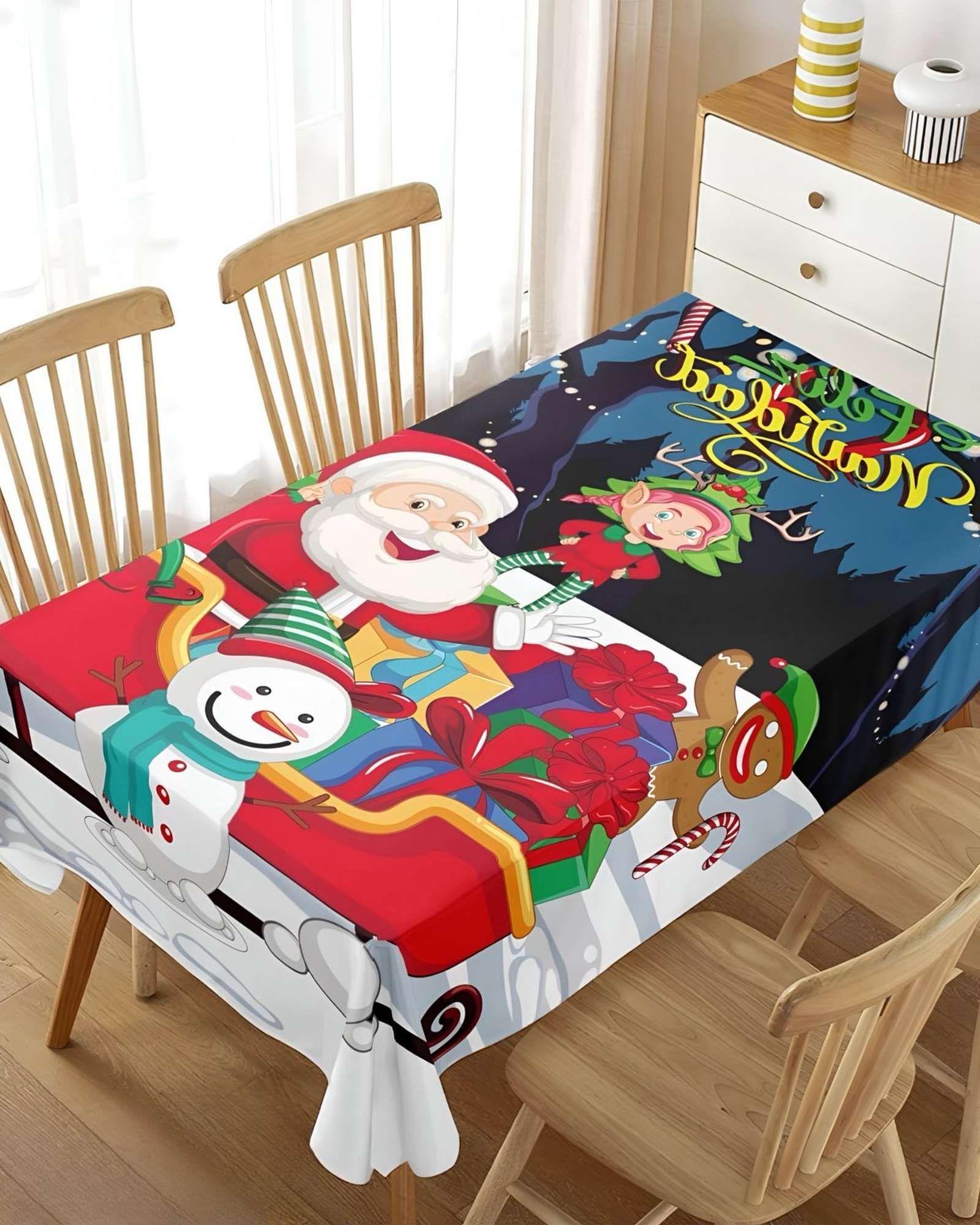 MANTEL NAVIDEÑO ANTIMANCHAS TRINEO-3