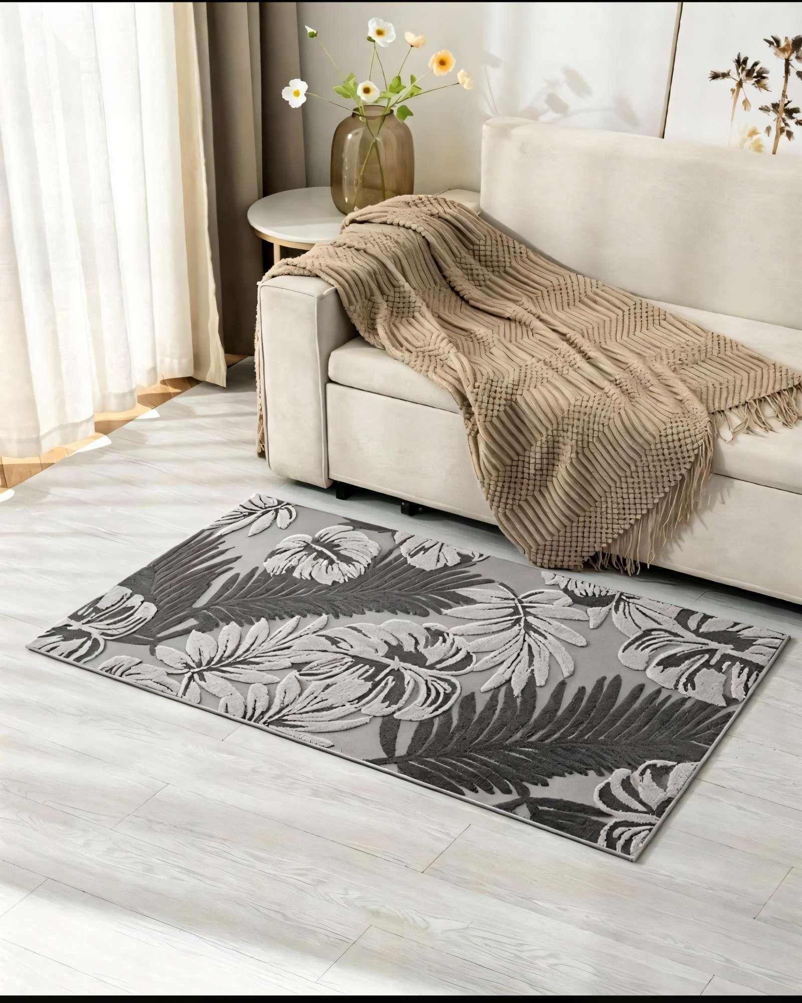 ALFOMBRA DECORATIVA DE HOJAS 80CMX120CM BICOLOR-2