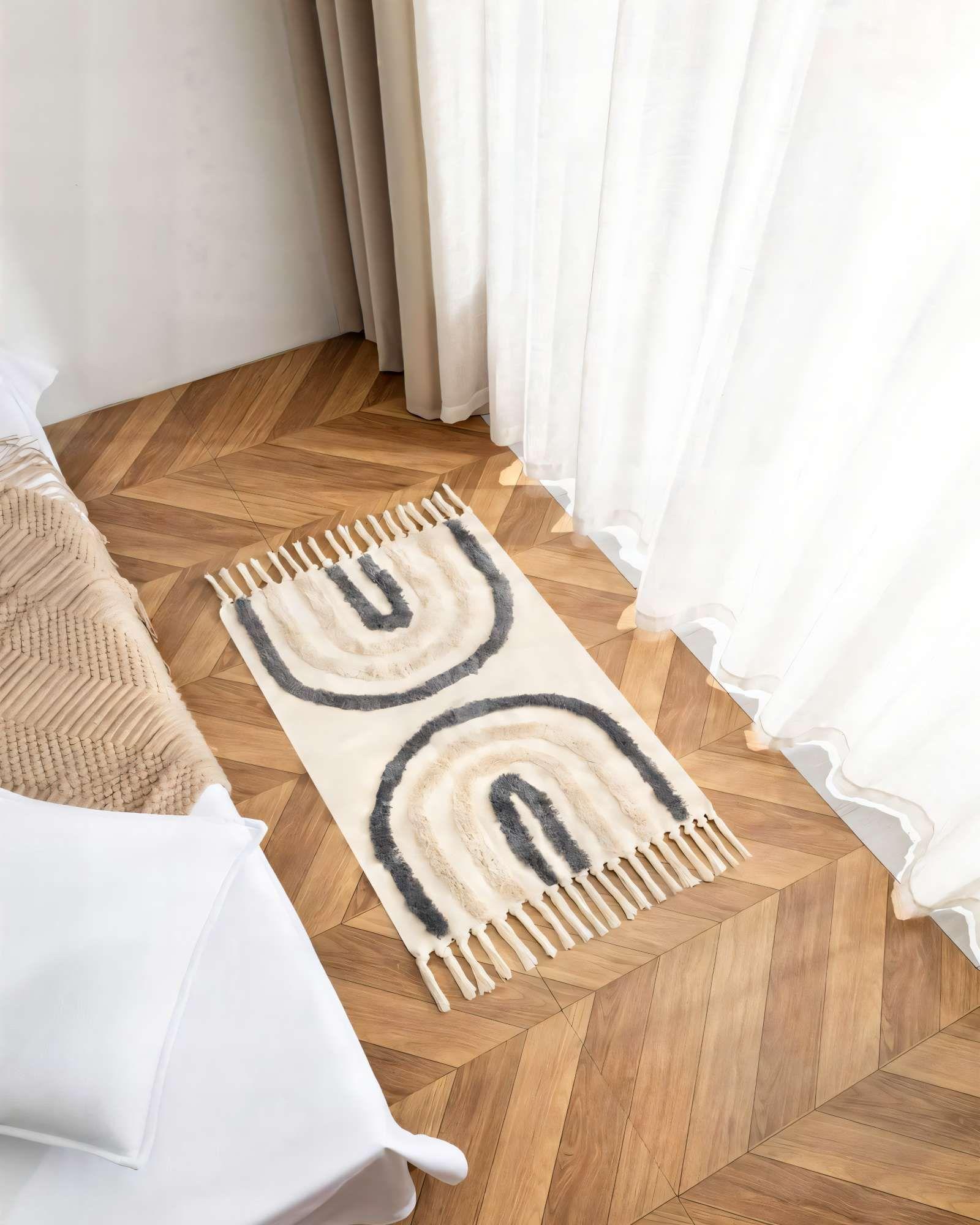 ALFOMBRA BAJADAS DE CAMA 60CMX90CM  BOHO DECORATIVAS 9-2