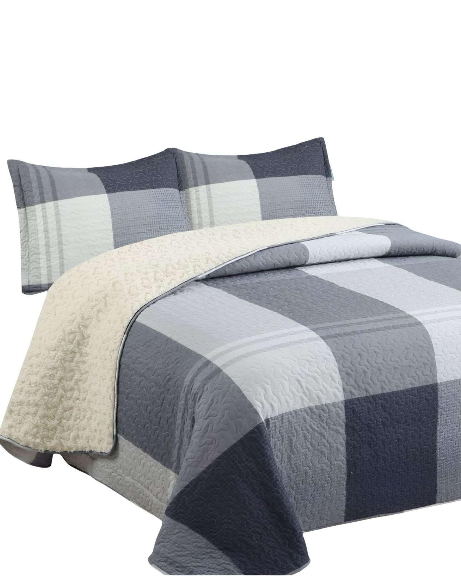 Quilt con sherpa king blanco J18-0