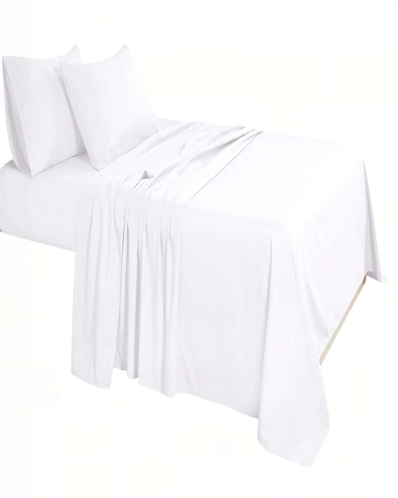 SET DE  SABANA 200 HILOS 2 PLAZAS COLOR BLANCO-2