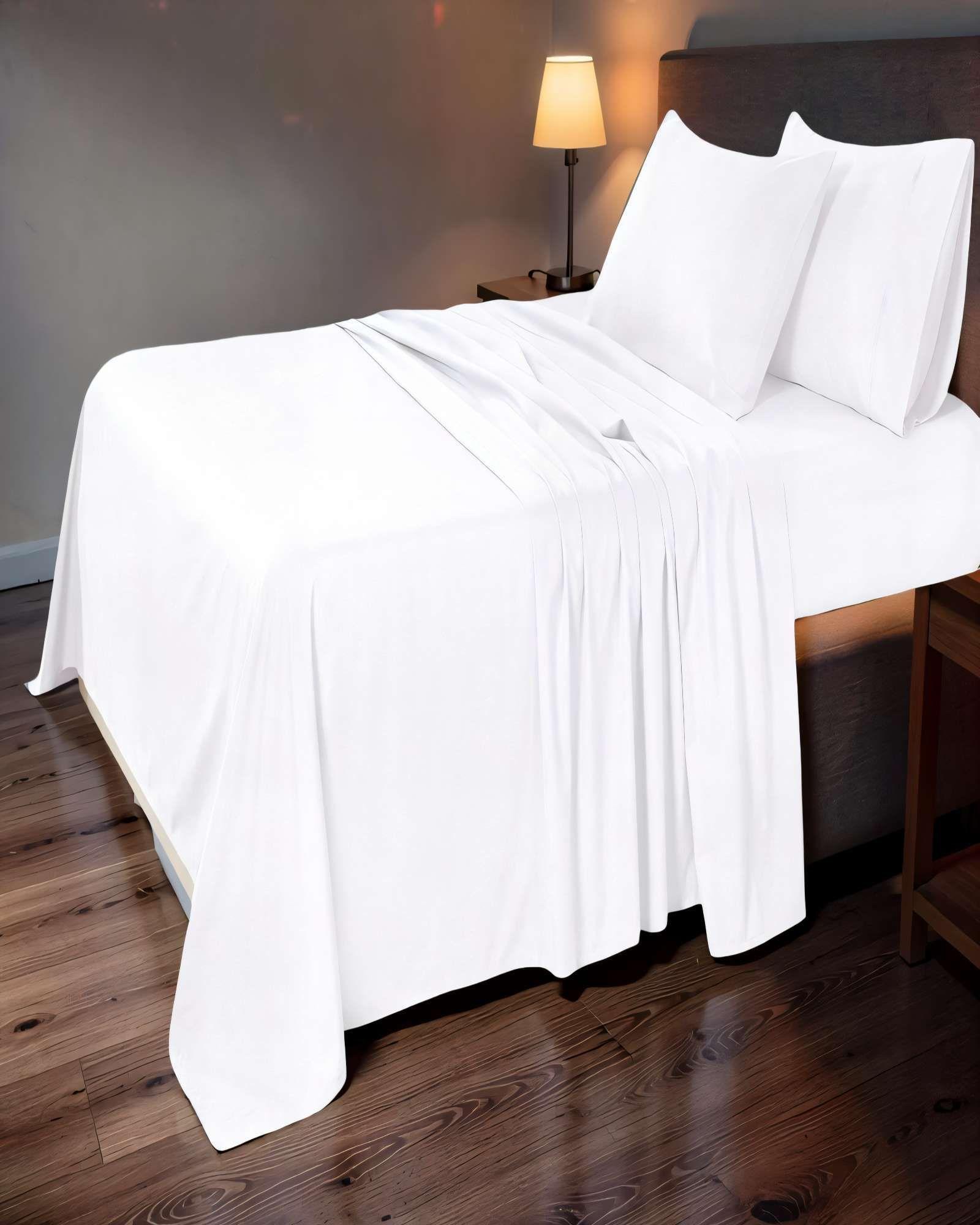 SET DE  SABANA 200 HILOS 2 PLAZAS COLOR BLANCO-3