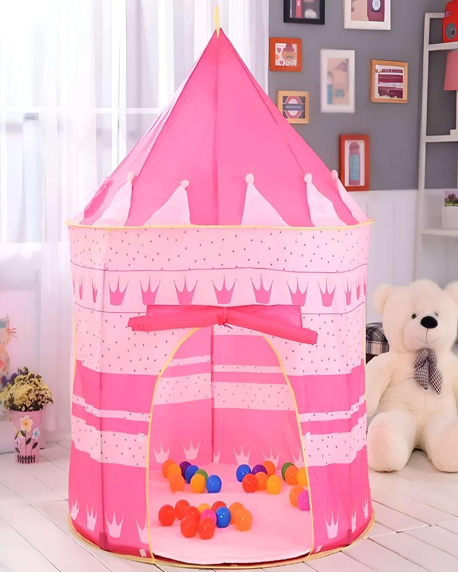 CARPA CON FORMA DE TORRE PARA NIÑA ROSADA-2