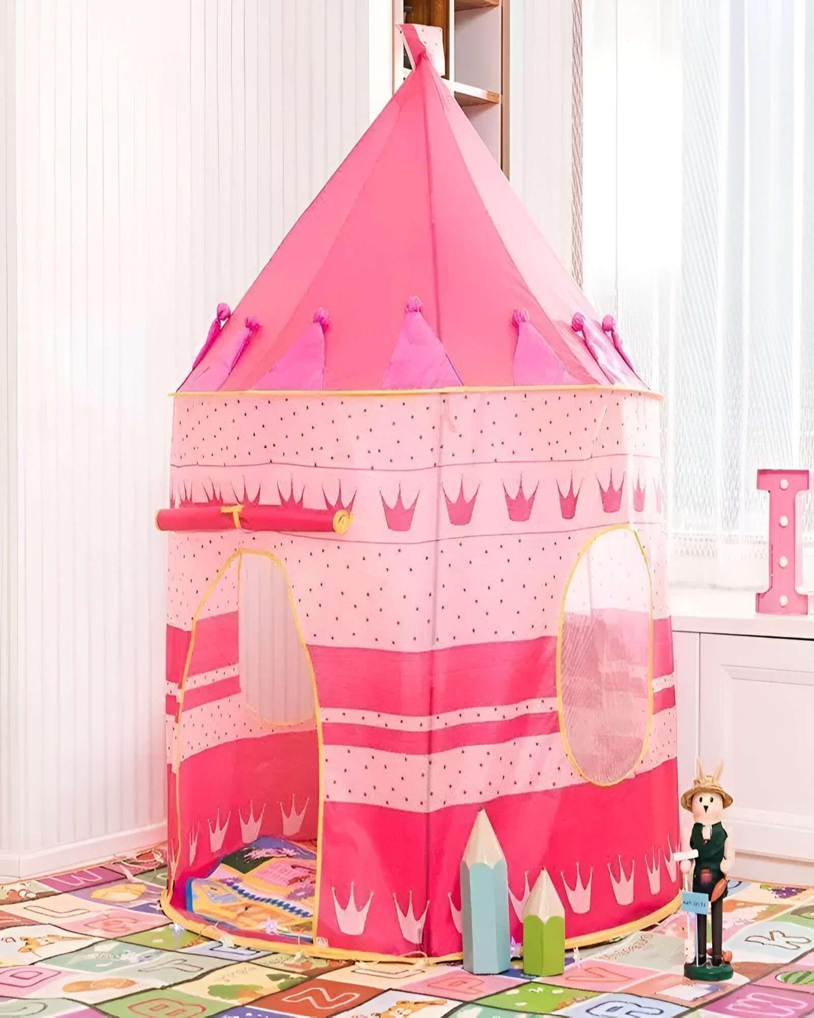 CARPA CON FORMA DE TORRE PARA NIÑA ROSADA-4