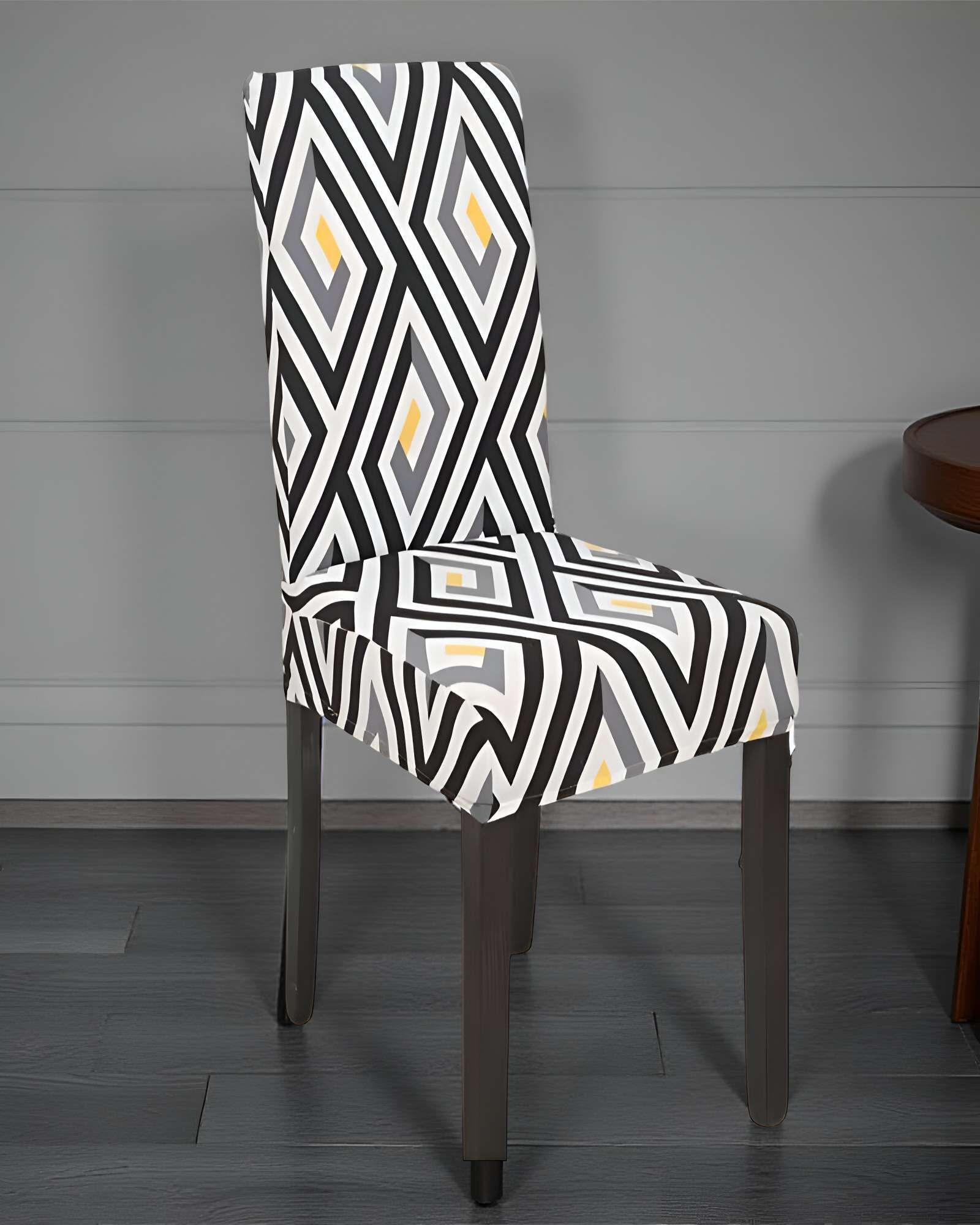 SET DE 6 FUNDAS DE SILLA ELASTICADAS CON DISEÑO ESTAMPADO F26-2