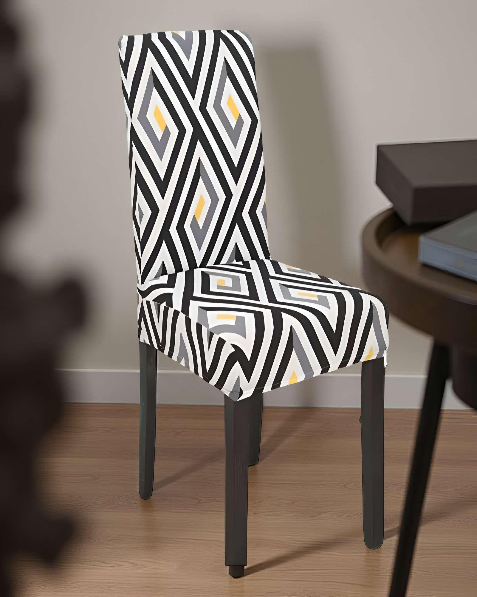 SET DE 6 FUNDAS DE SILLA ELASTICADAS CON DISEÑO ESTAMPADO F26-3