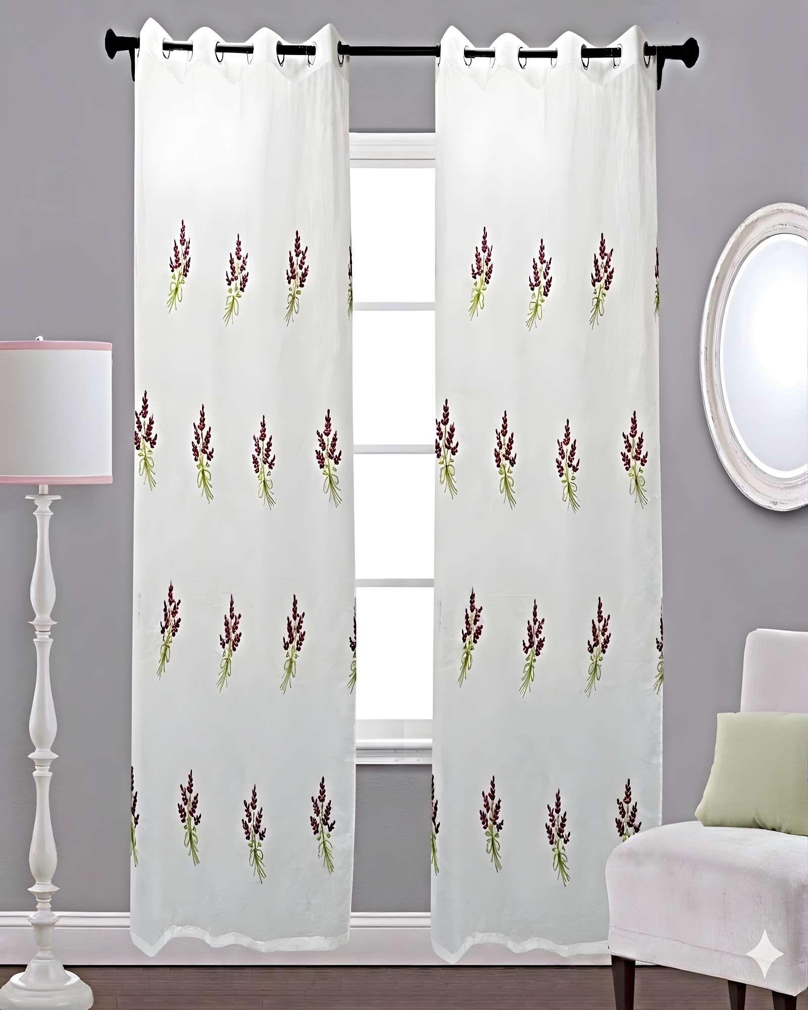 PACK DE 2 CORTINAS TIPO VISILLO CON BORDADO DE ALTA DEFINICIÓN 07-2