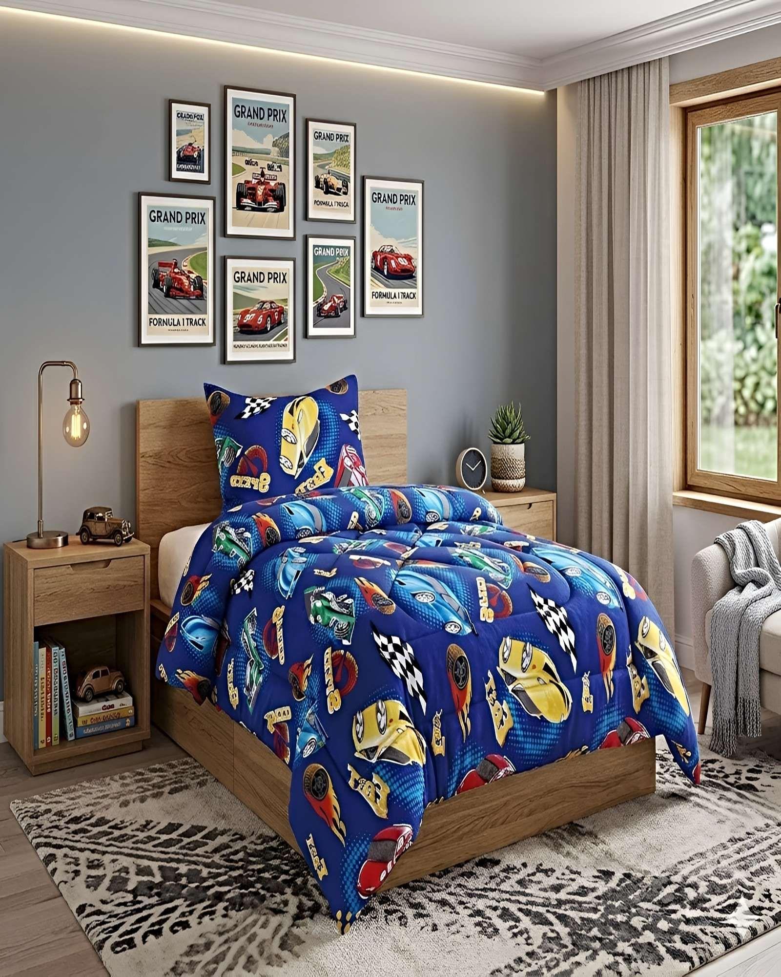 SET COBERTOR DE INVIERNO 1.5 PLAZA 180X200CM AZUL-3