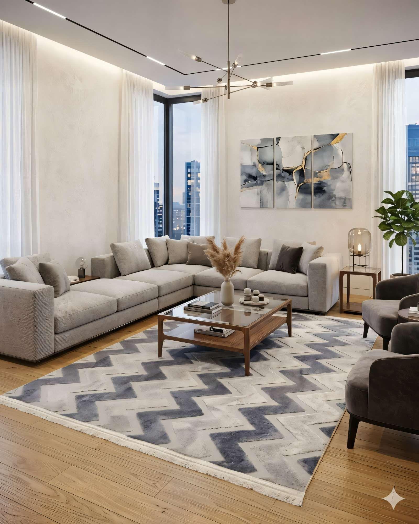 ALFOMBRA 150 X 200 JACQUARD DECORATIVA BICOLOR 7-2