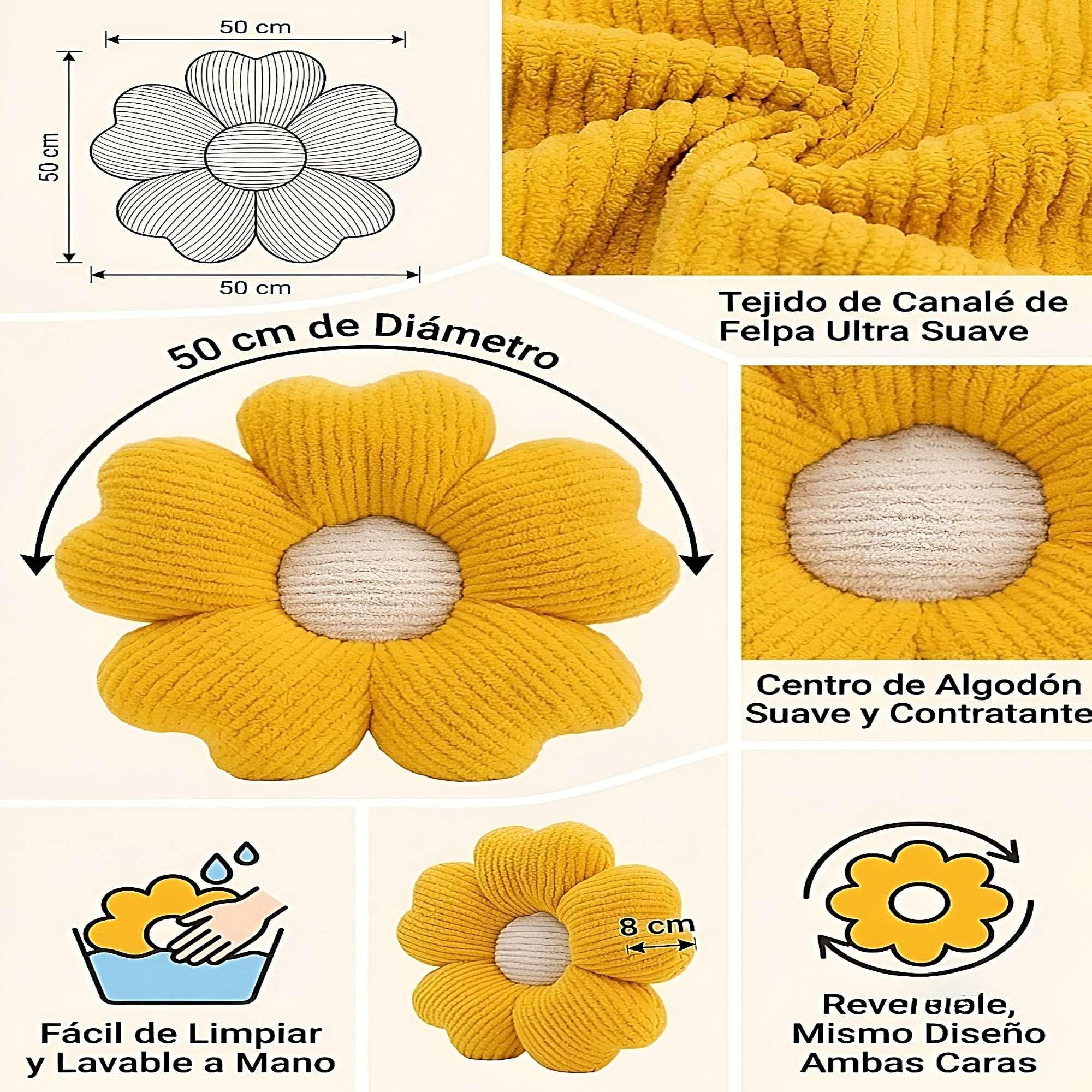 SET DE 2 COJINES EN FORMA DE FLOR AMARILLO-2