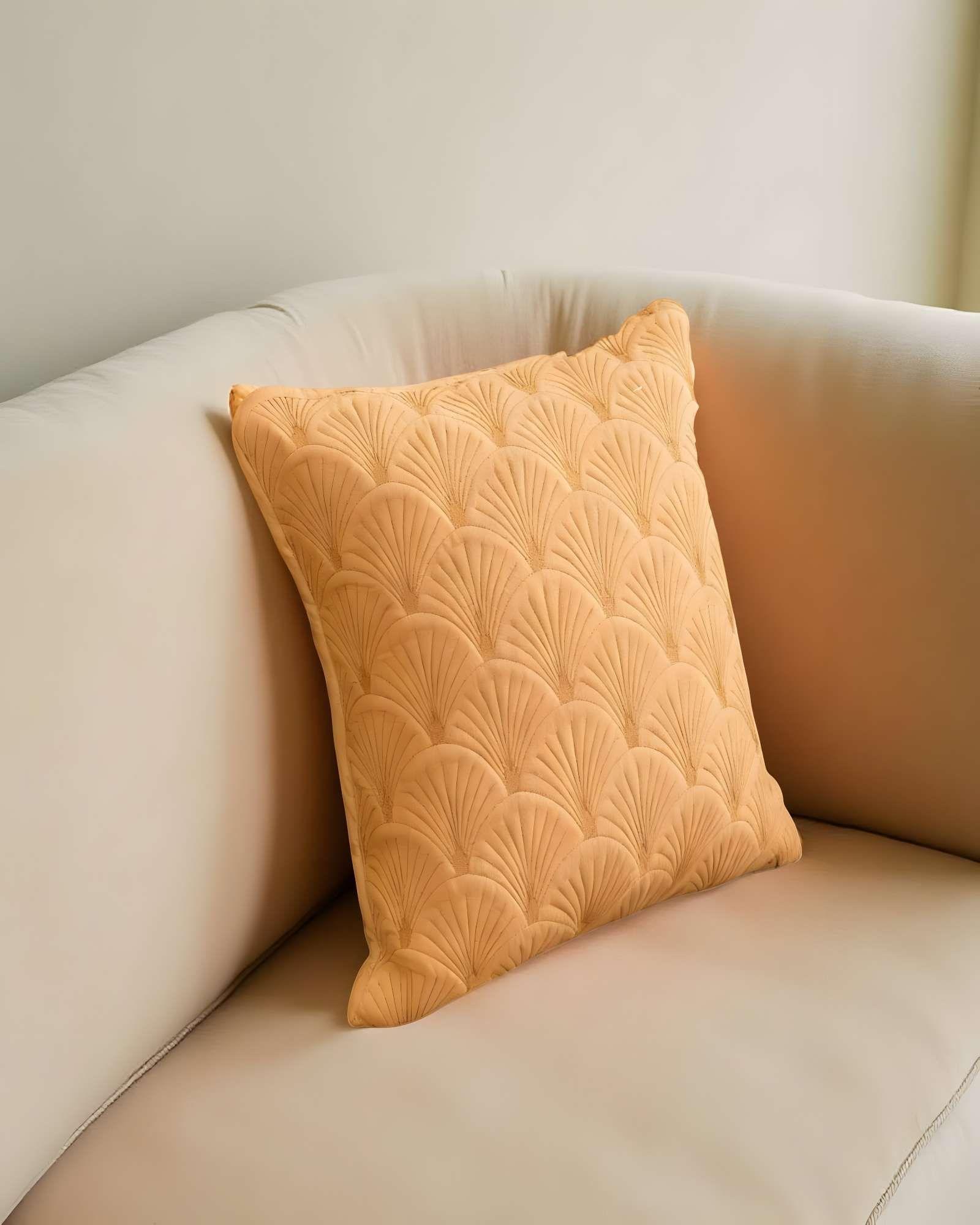 SET DE 2 FUNDAS DE COJIN SERIE ABANICO 45X45 CM NARANJA-3