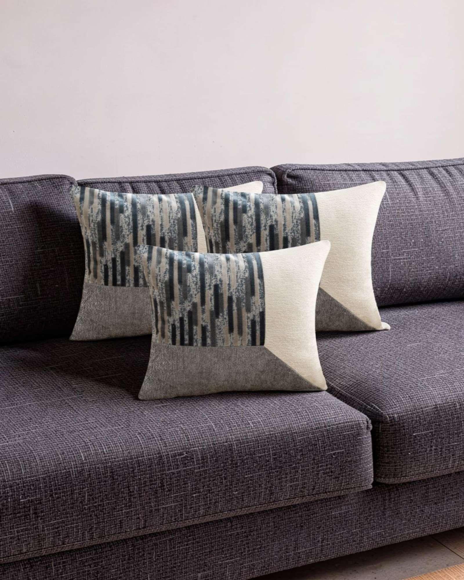 PACK DE 3 FUNDAS DE COJIN CHENILLE DE EMPALME MULTICOLOR 4-2