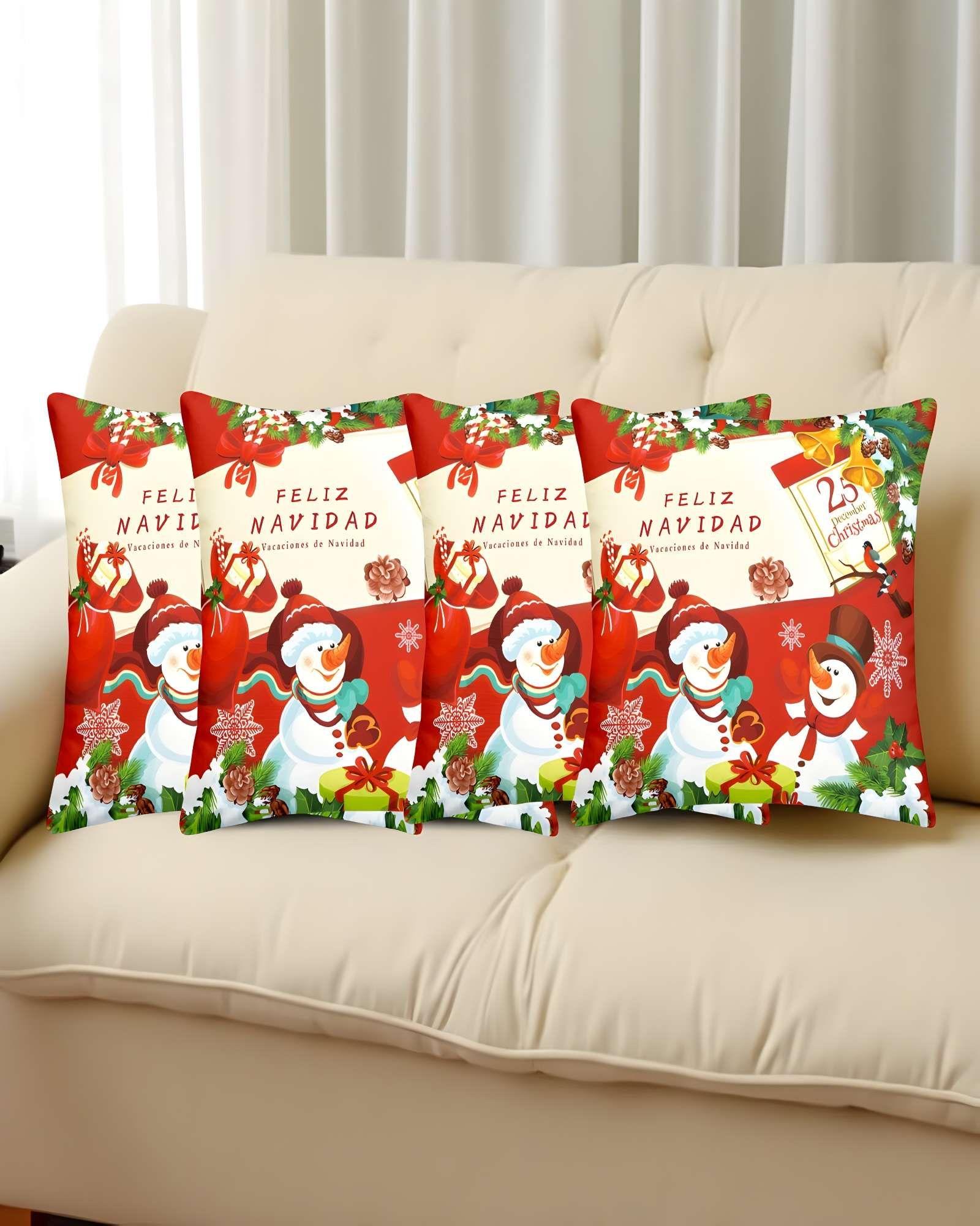 PACK DE 4 FUNDAS DE COJINES DE NAVIDAD 45X45 CM A05-3