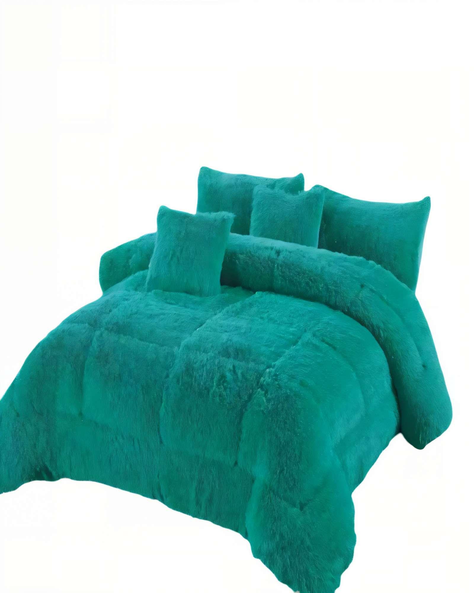 COBERTOR PELUDOS PREMIUM PLAZA Y MEDIA 180CM X 200CM COLOR VERDE-0