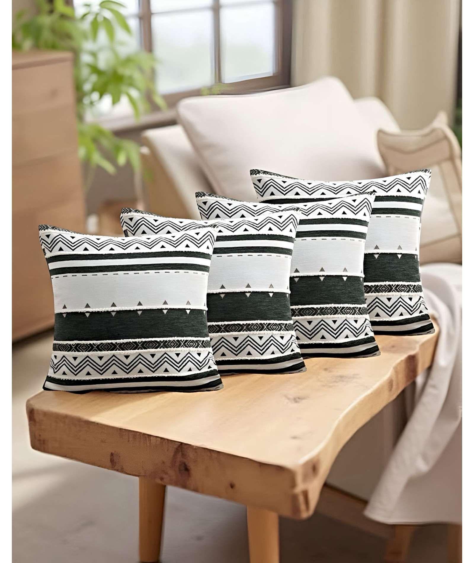 PACK DE 4 FUNDAS DE COJINES CON DISEÑO DE CHENILLE MANDALA C2-2