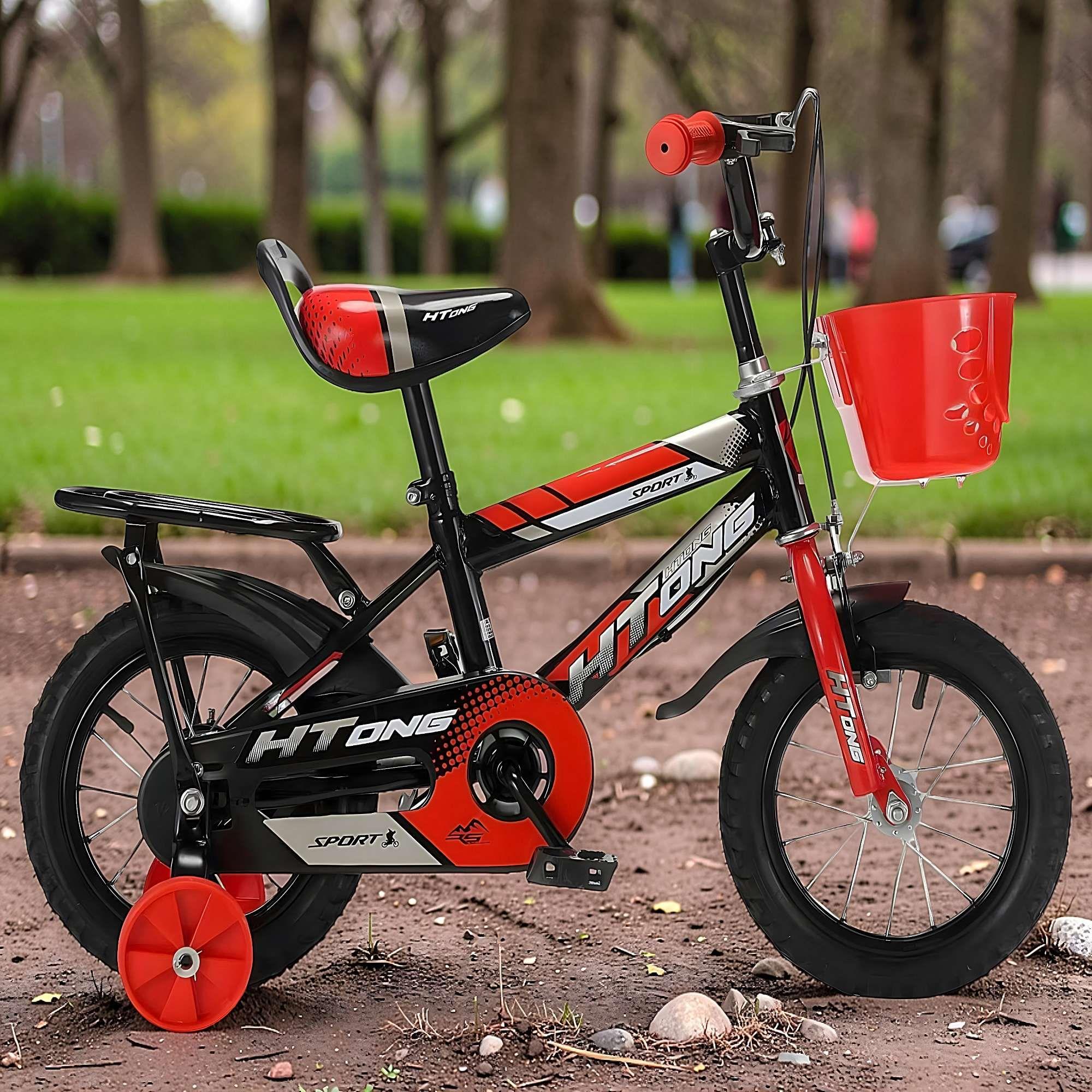 BICICLETA DE NIÑOS ARO 12 CON RUEDITAS COLOR ROJO-2