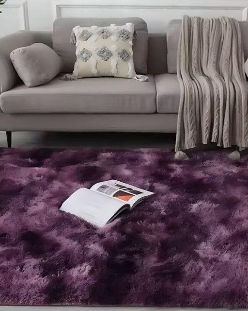 Alfombra peluda Suave 240 x 200 cm Primera Calidad Violeta-2