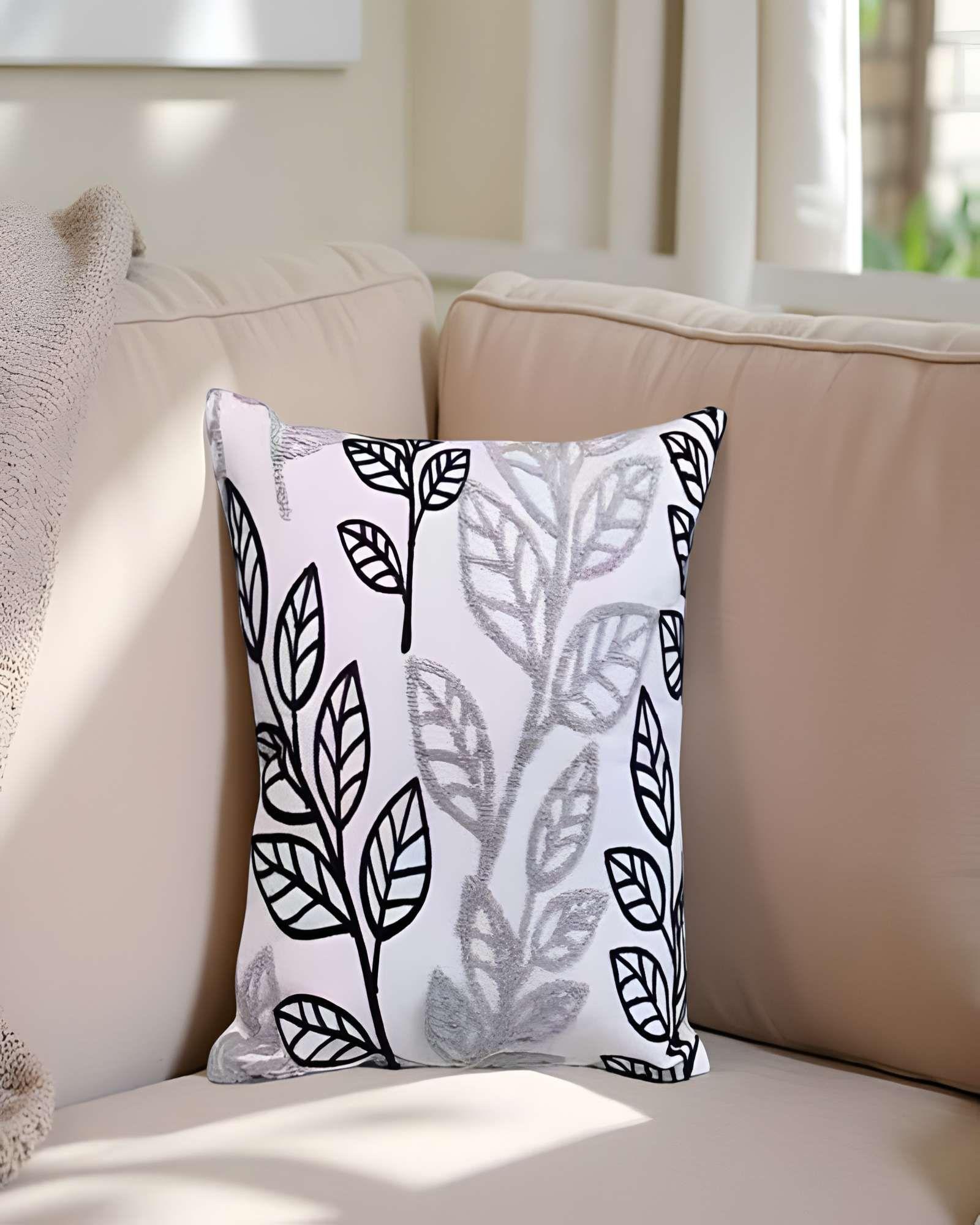 SET DE 4 FUNDAS DE COJIN BORDADAS 45X45CM BLANCO 07-3