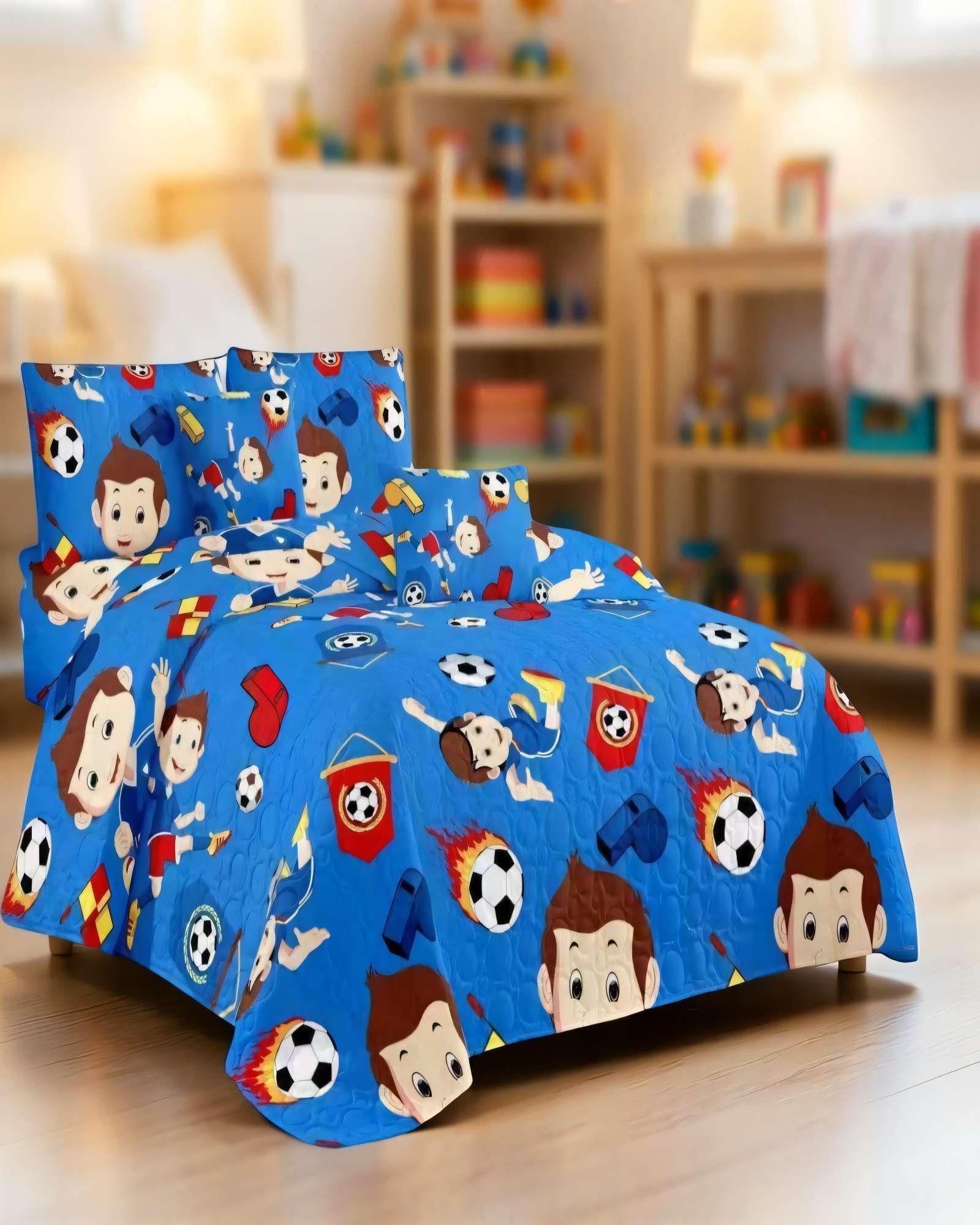 QUILT CUBRECAMA DE VERANO 1,5 PLAZAS CON DISENO NIÑO DEPORTISTA-3